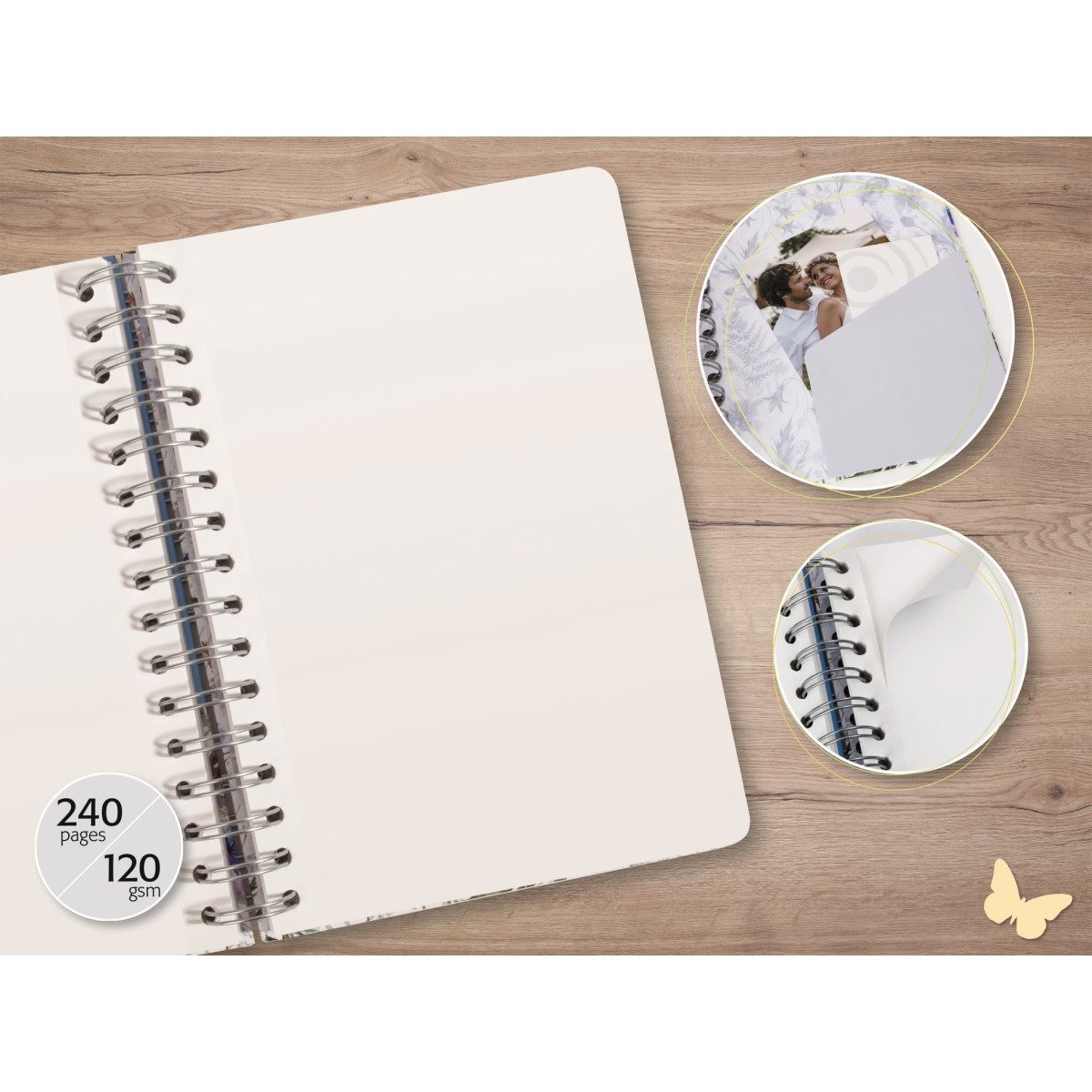 Sigel Notizbuch Spiral-Notizbuch Jolie blanko ca. A5 Garden Love 240 Seiten 120g Pack