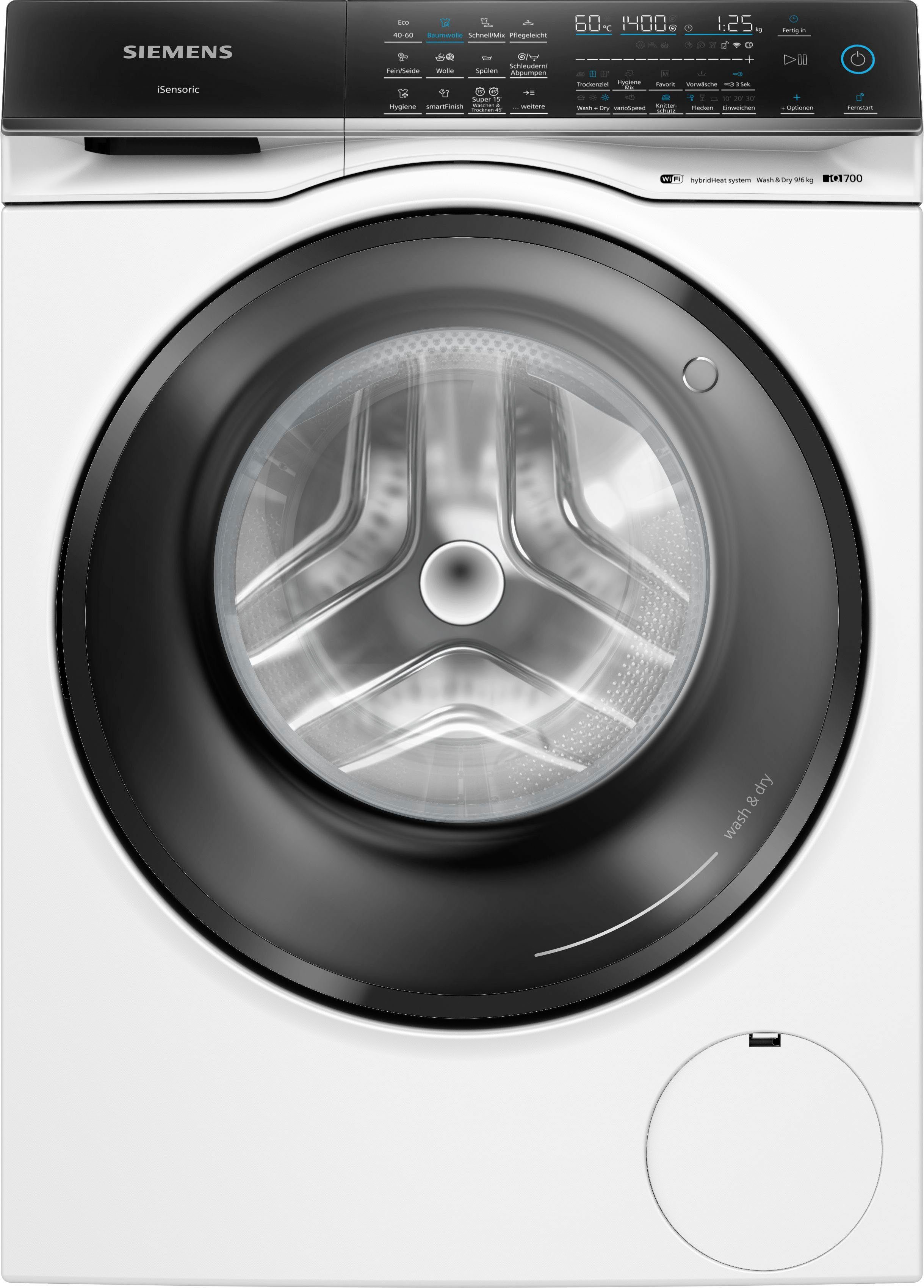 SIEMENS Waschtrockner iQ700 WN54C2070, 9 kg, 6 kg, 1400 U/min, Mit Home  Connect können Sie Ihren Waschtrockner von überall aus steuern