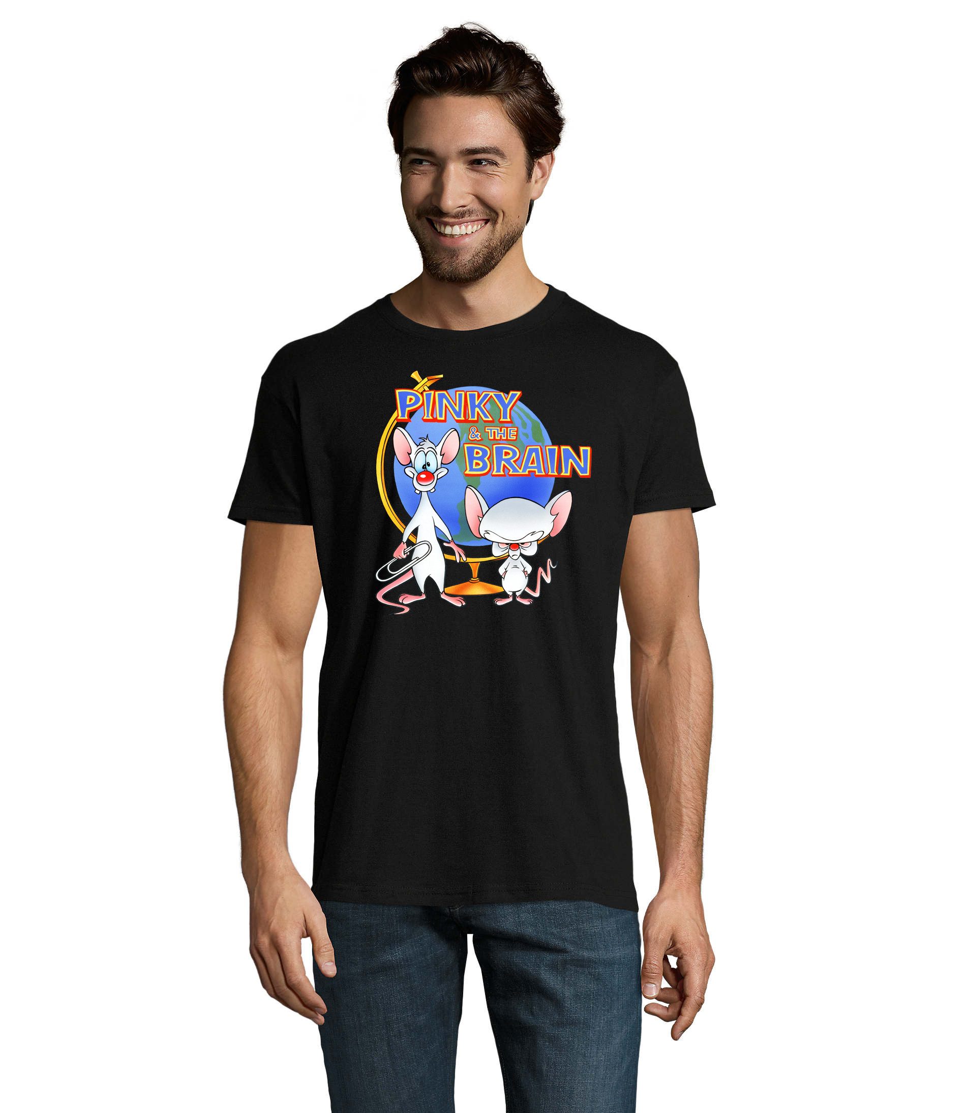 Blondie & Brownie T-Shirt Herren Pinky and the Brain Comic Cartoon Weltherrschaft