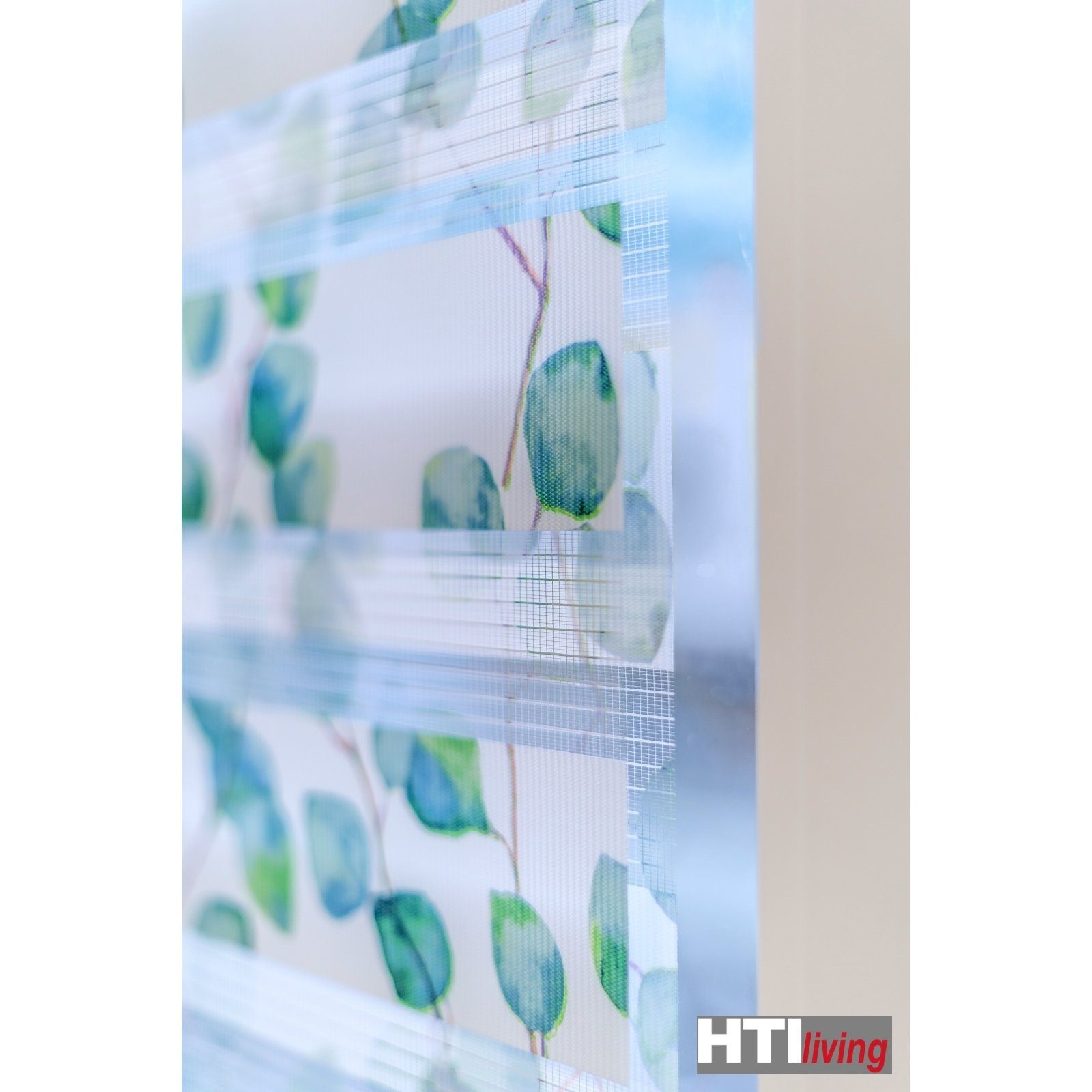 Doppelrollo Doppelrollo gemustert 60 150 Klemmfix x Leaf halbtransparent, HTI-Living, Bohren, ohne Marisol