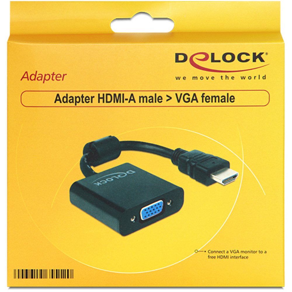Delock Delock 65512 HDMI / VGA Adapter [1x HDMI-Stecker - 1x D-SUB-Buchse 15p TV-Adapter, 25.00 cm