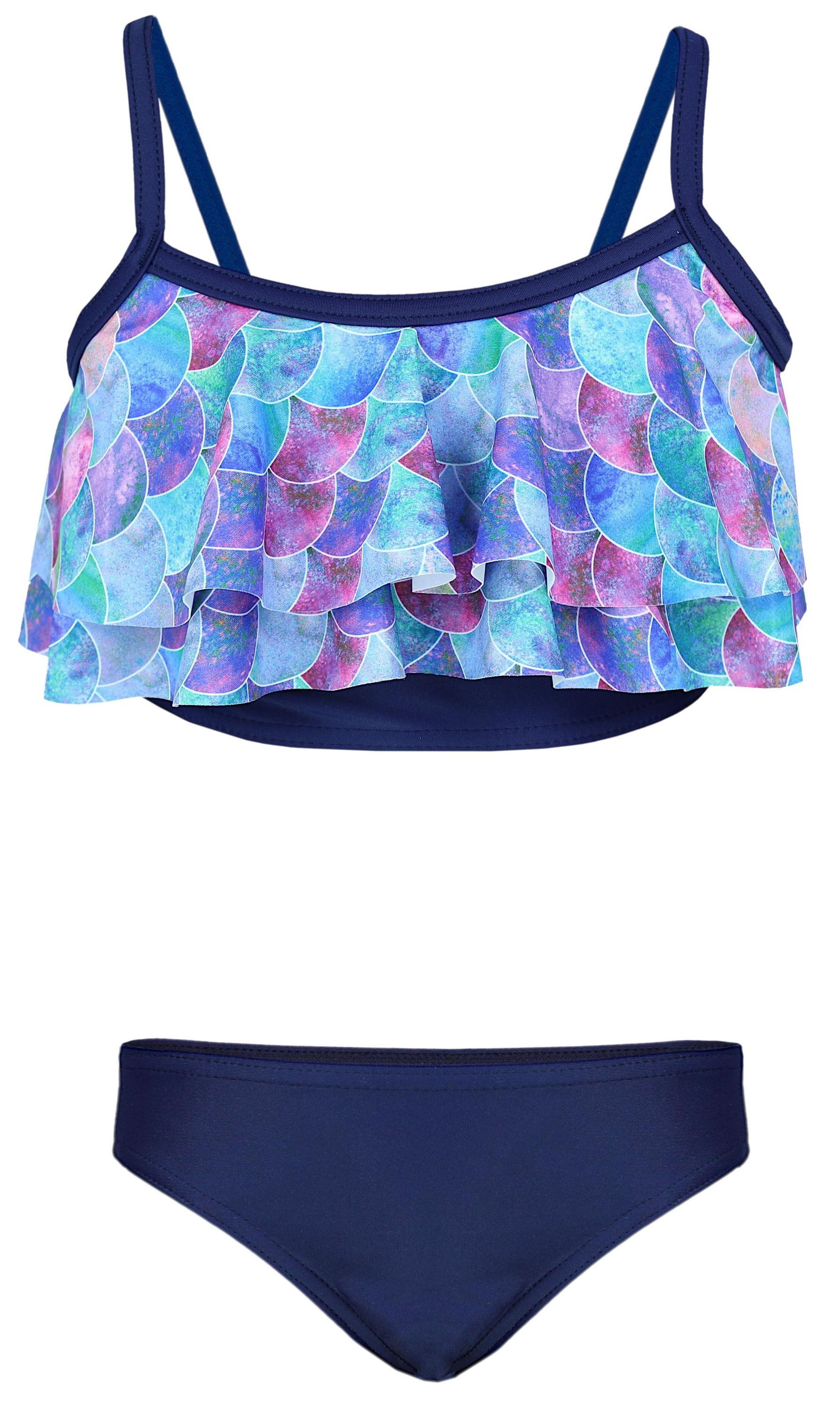Aquarti Bustier-Bikini Aquarti Mädchen Bikini Set Bustier Bikinislip Zweiteiliger Badeanzug