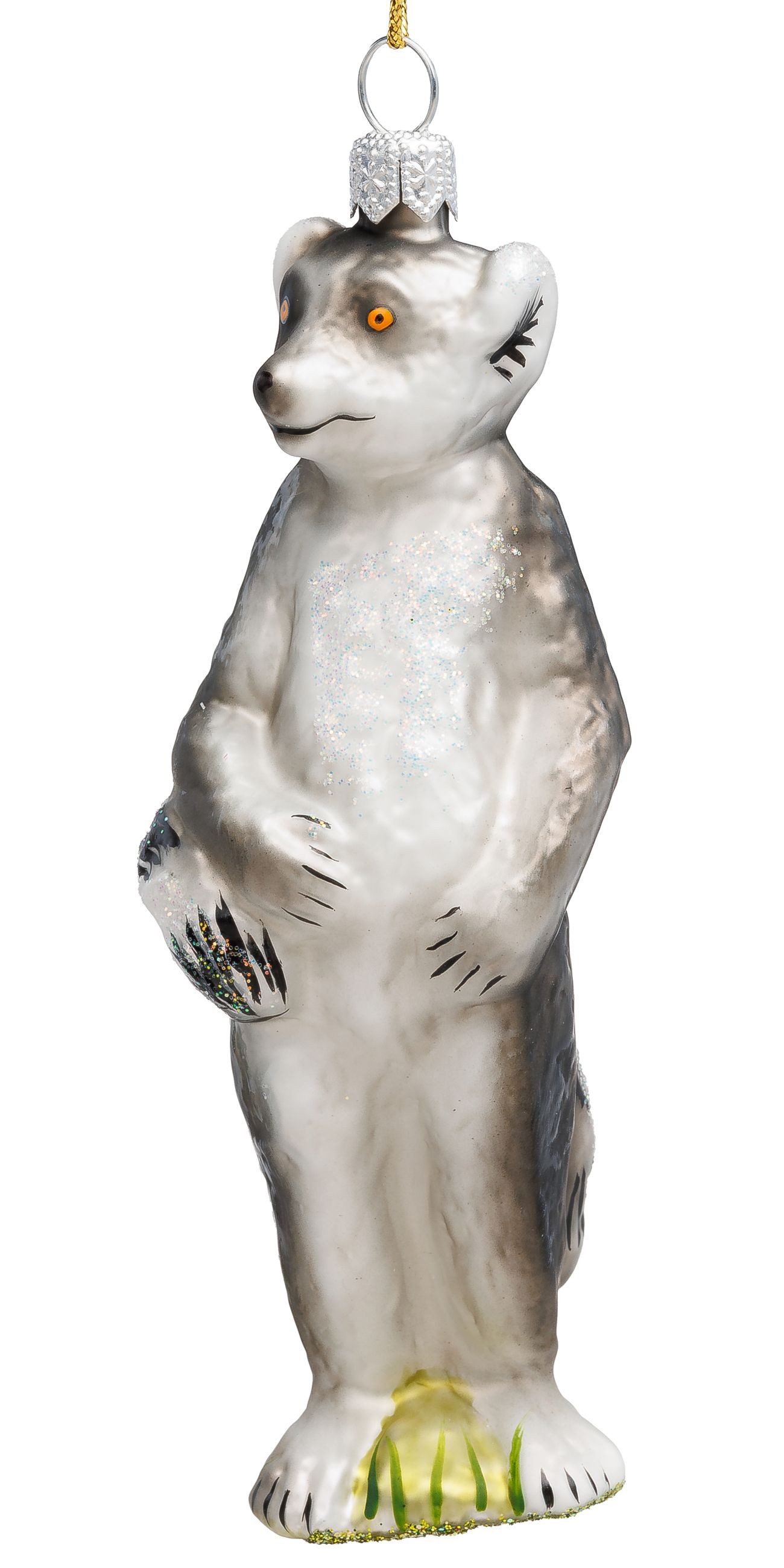 SIKORA Weihnachtsbaumkugel Lemur Besondere Weihnachtskugel Glas Figur Anhänger - BS784, Christbaumschmuck - Traditionell, authentisch & außergewöhnlich