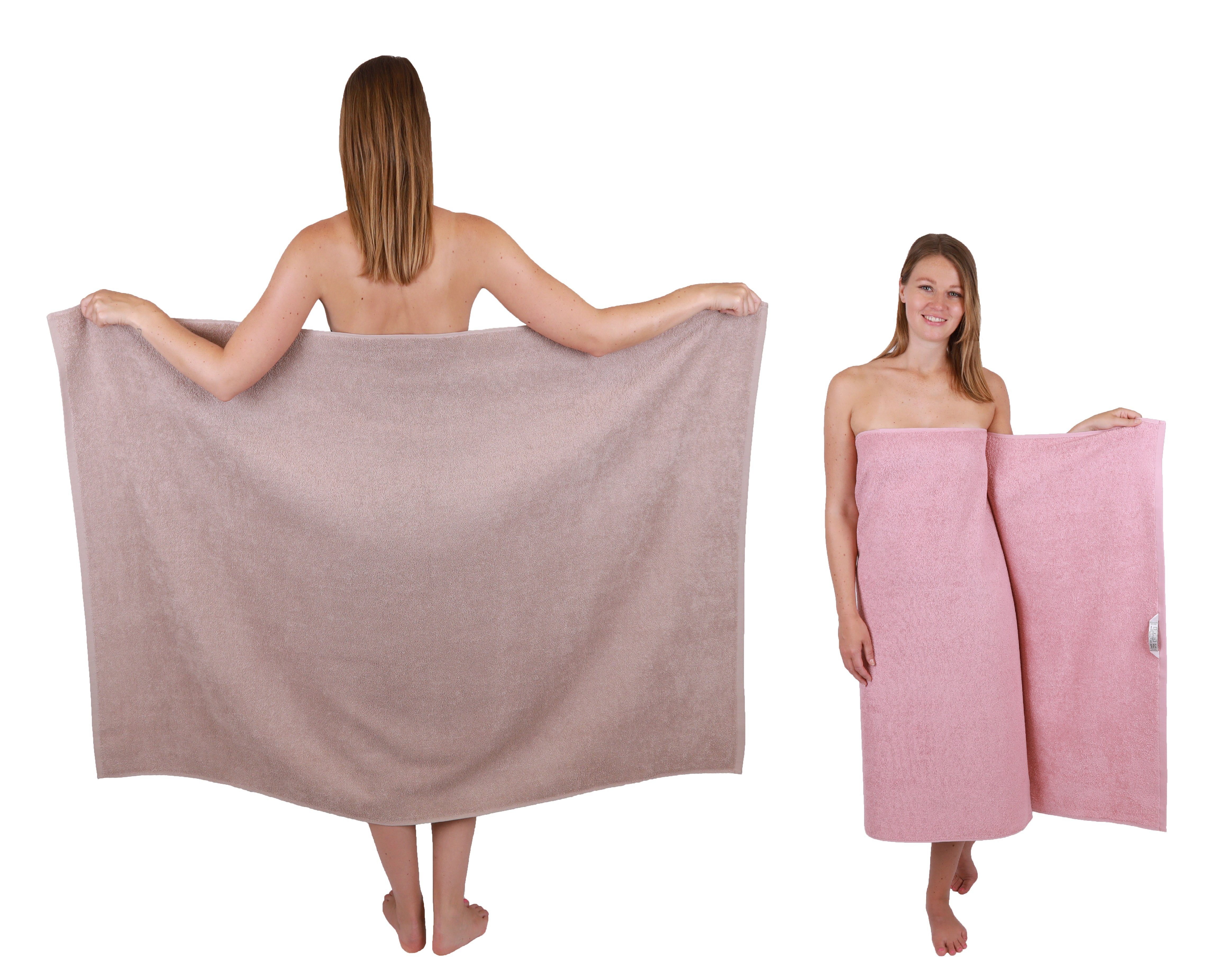 Betz Duschtücher Maxi 2 Stück XXL BERLIN Badetuch 100x150 cm cappuccino-lotus, 100% Baumwolle