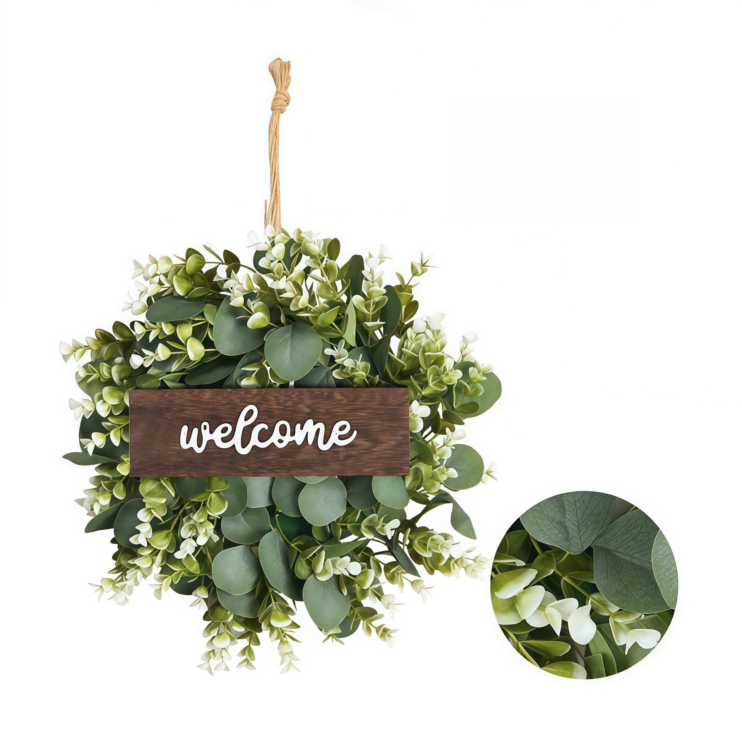 FOUORTUNATE-BEE Dekokranz Frühlings-Türkranz mit „Willkommen“-Schrift, Ø 35 cm, Bunte Dekoration für Eingang und Haustür im Frühlingsstil