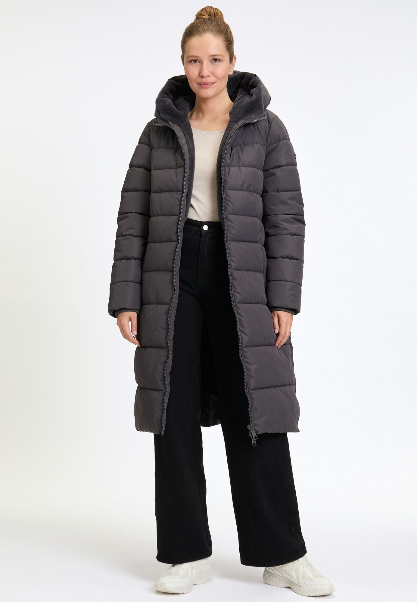 COVERED Steppmantel Amy L60398CO große Kapuze mit Kunstfell gefüttert, Wind günstig online kaufen