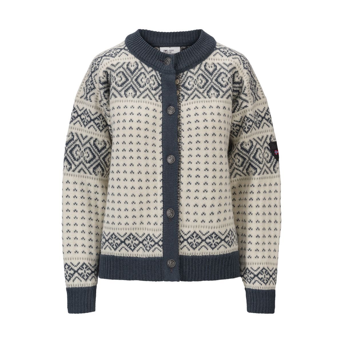 Dale of Norway Kapuzenstrickjacke Hannah Fem. Cardigan Elegante Strickjacke aus 100% norwegischer Wolle, die