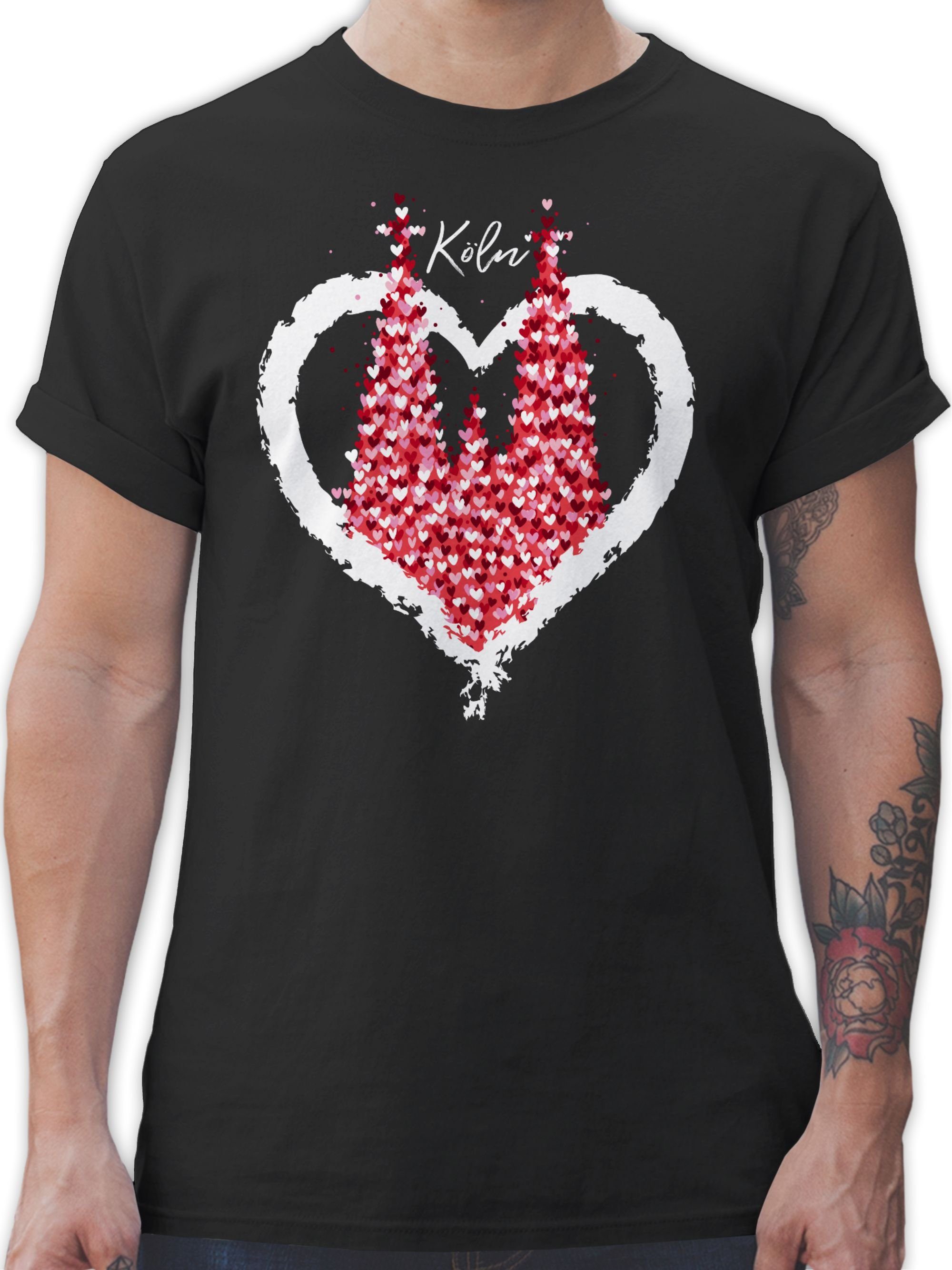 Shirtracer T-Shirt Kölner Dom Köln Rot günstig online kaufen