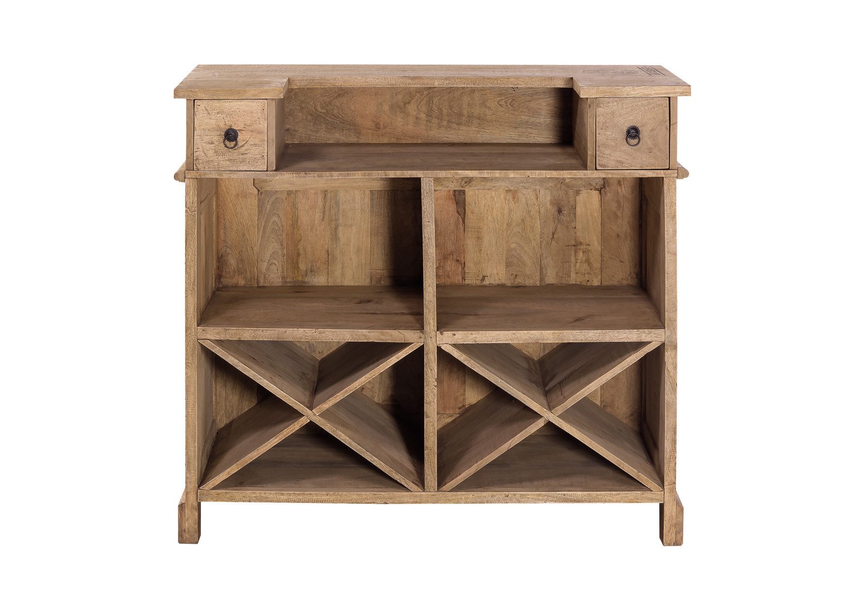 More2Home Barschrank Bar/Ladentheke TASTE-2, recyceltes Mangoholz, mit Beschriftung