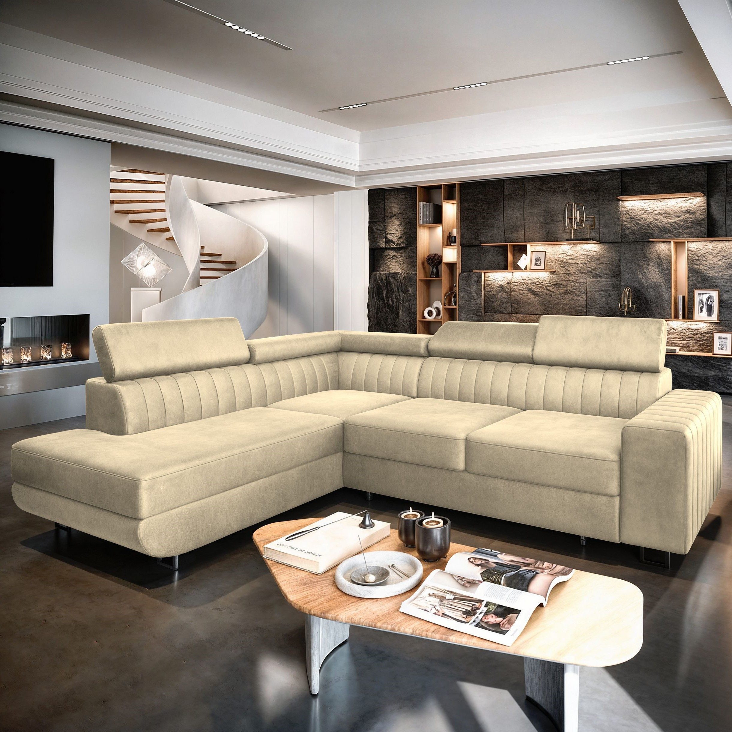 Masseno Ecksofa NOLA mit Schlaffunktion L-Form, günstig online kaufen