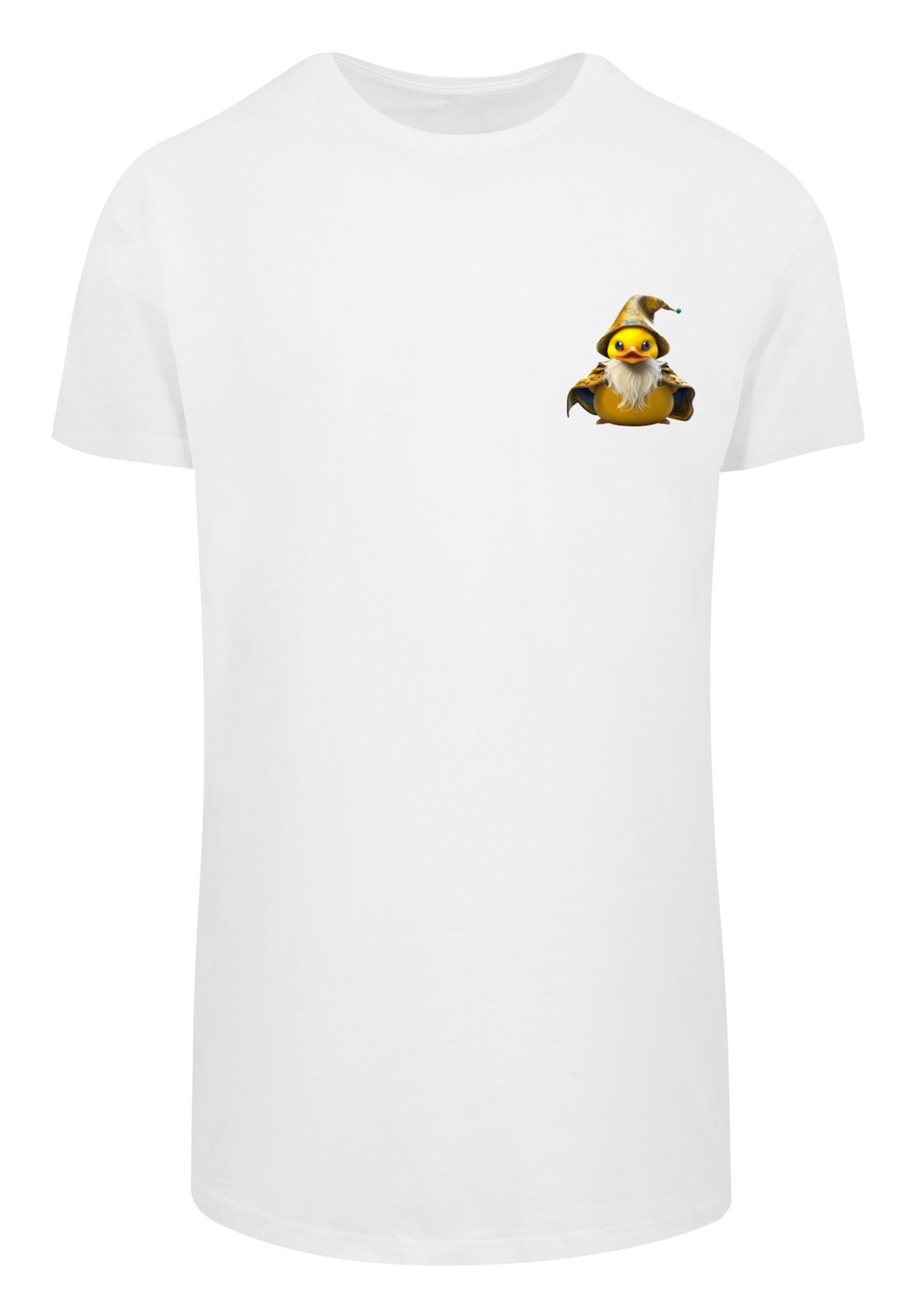 F4NT4STIC T-Shirt Rubber Long Wizard Print Duck weiß