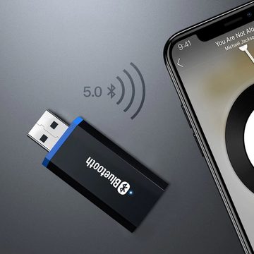 Retoo 2-in-1 Bluetooth Adapter Transmitter Empfänger Audio Sender Musik Bluetooth-Adapter 3,5-mm-Audioschnittstelle zu USB-A, Sanfter Klang ohne Verzögerung