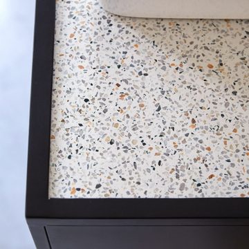 Tikamoon Waschtisch Lizzie Waschtischunterschrank aus Terrazzo und Metall 140 cm