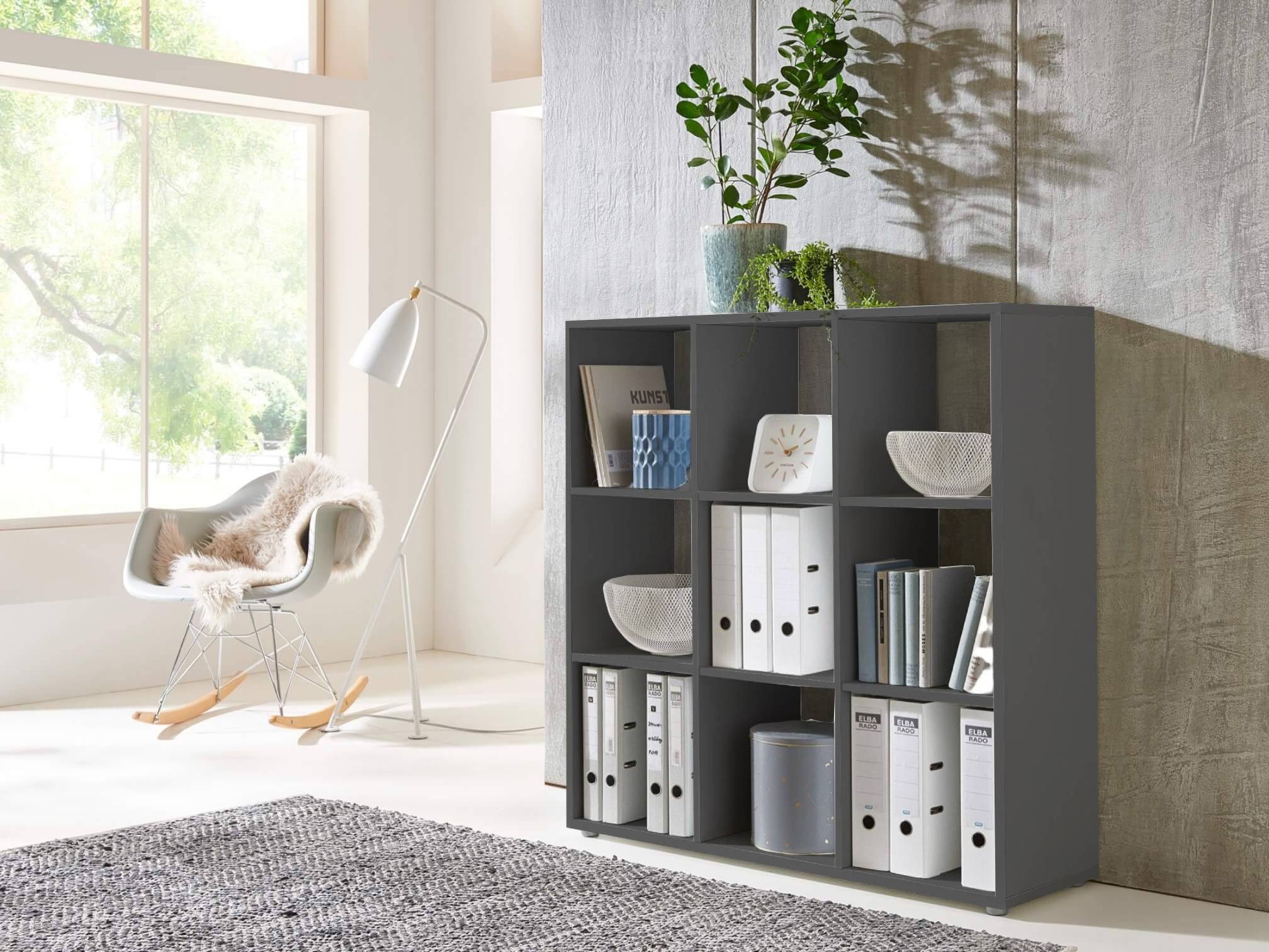 BMG Möbel Standregal NIZZA, Aktenregal, Würfelregal, Raumteiler mit 9 Fäche günstig online kaufen