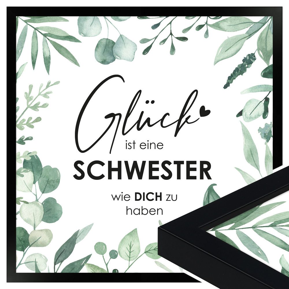 WANDStyle Bild mit Rahmen Glück ist eine Schwester wie dich zu haben