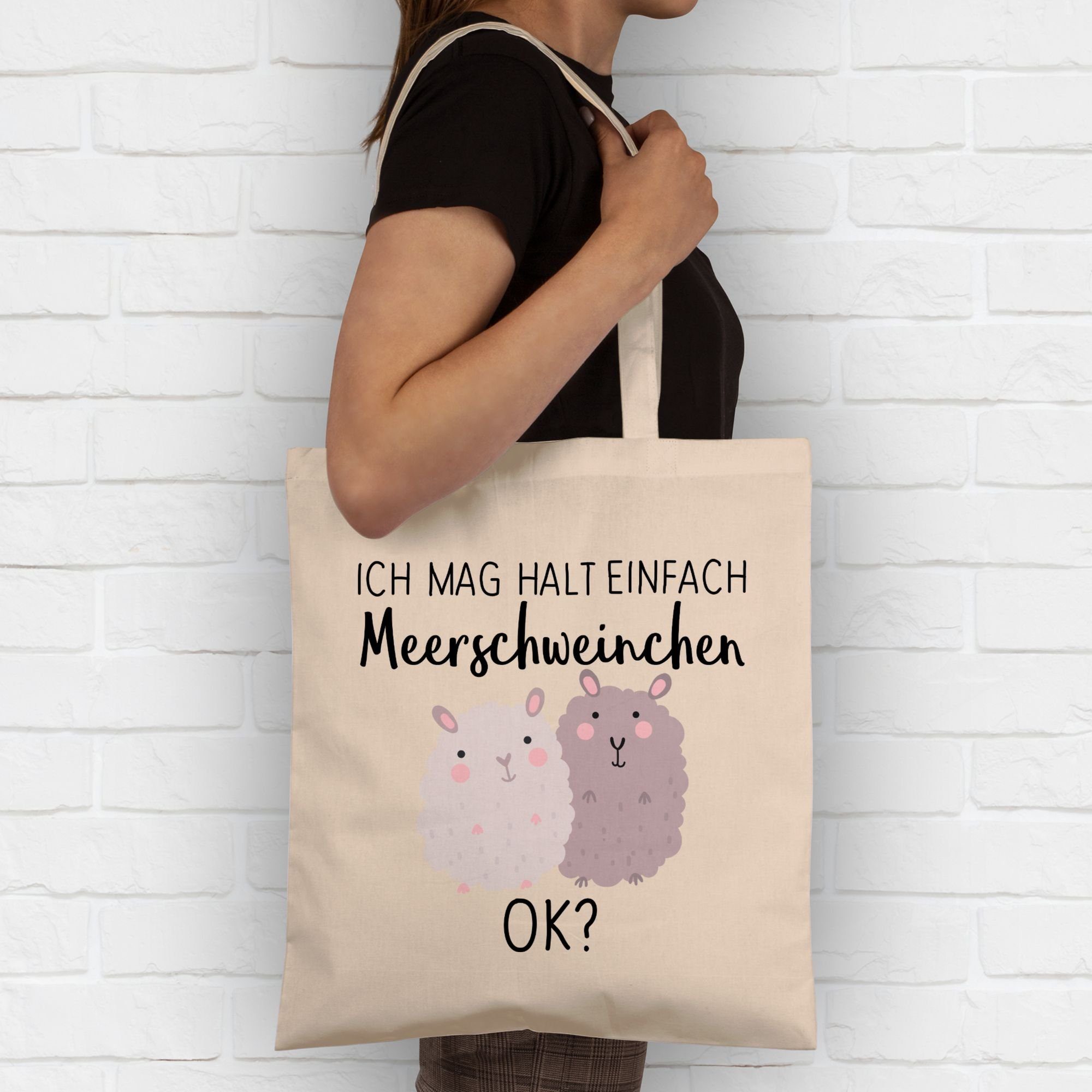 einfach Meerschweinchen Zubehör halt 1 Shirtracer Ich mag Tiere Naturweiß Umhängetasche OK?,