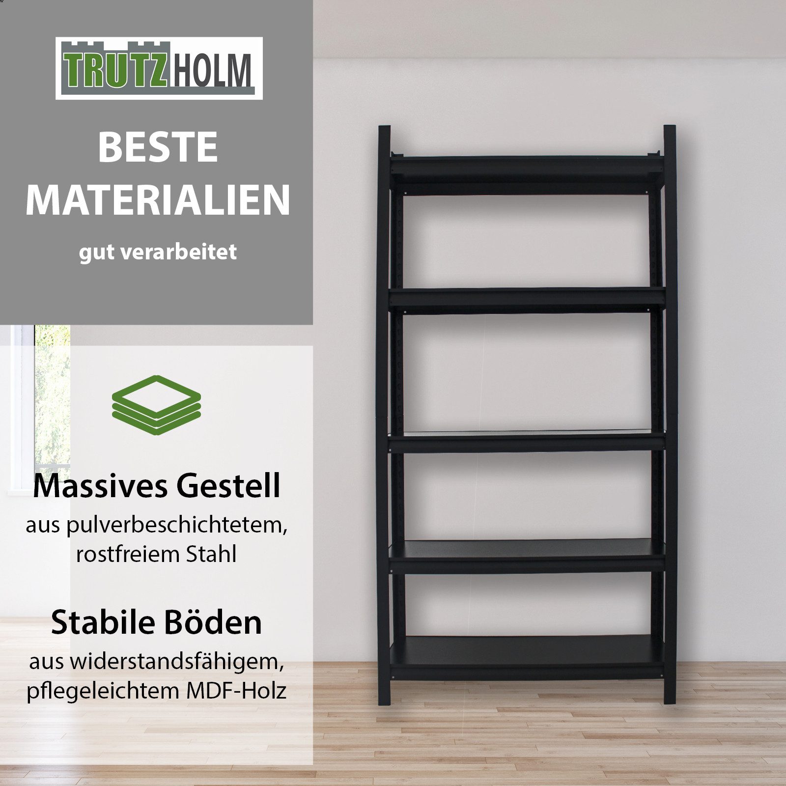 TRUTZHOLM Steckregal Wohnzimmerregal 180x90x30 cm Stahl günstig online kaufen