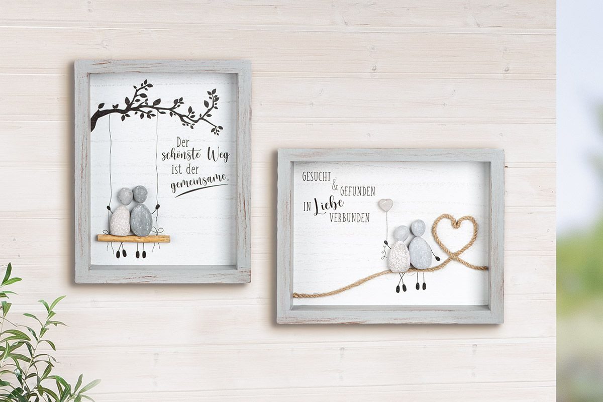 MF Bilderrahmen 2 Set Steinbild Liebe der schönste Weg 2 Varianten Inspirie günstig online kaufen