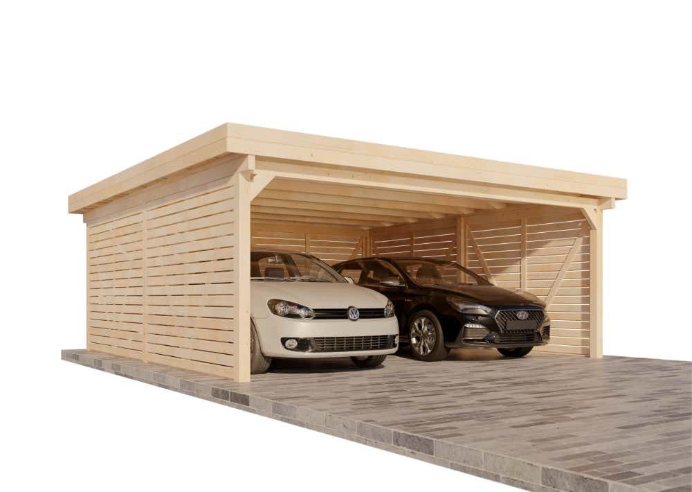Thumbnail - Alpholz Doppelcarport Olaf Exklusiv, BxT: 600x600 cm, in Naturbelassen
