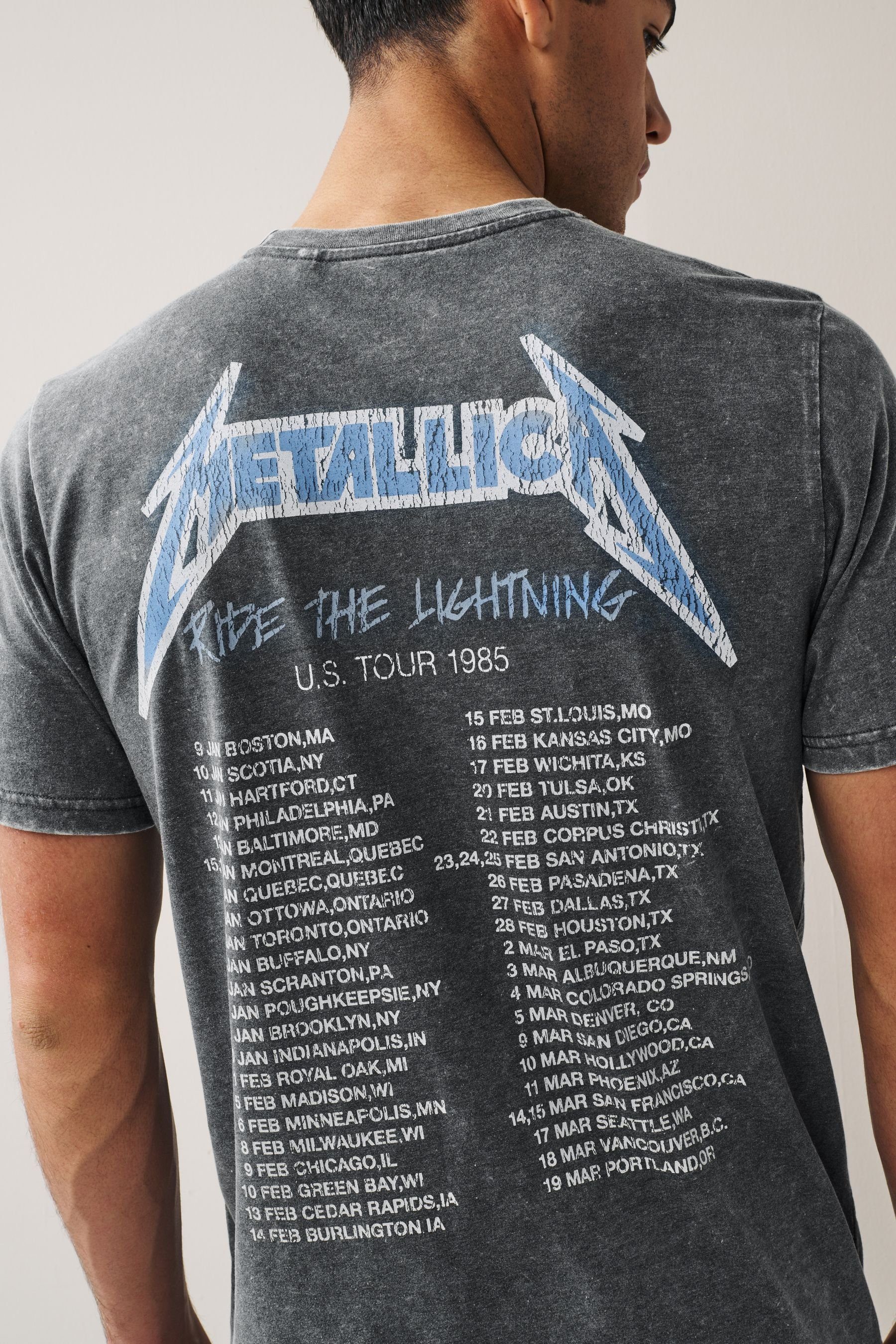 Next T-Shirt License T-Shirt (1-tlg) Grey Metallica Tour Charcoal