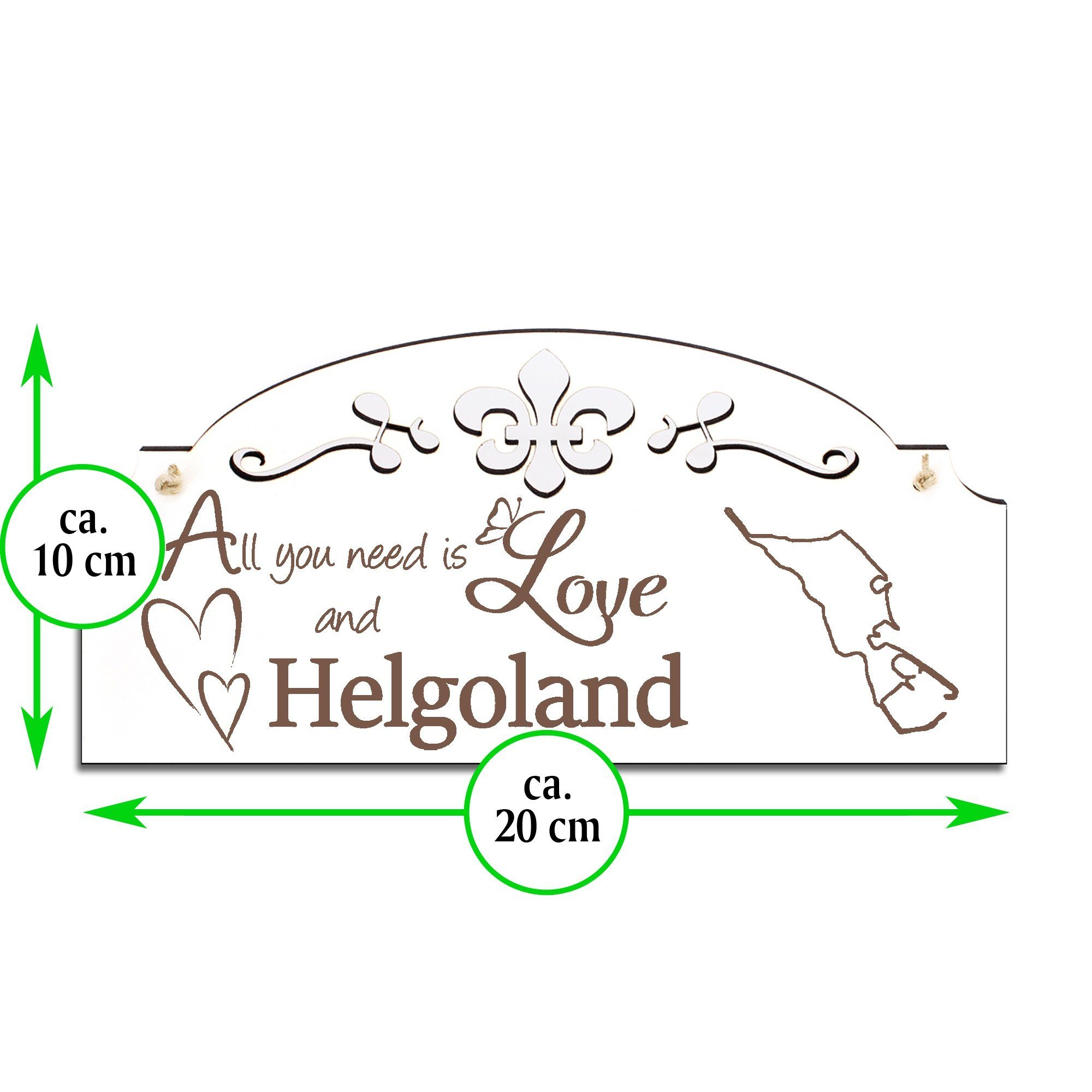 Dekolando Hängedekoration Insel Helgoland 20x10cm need Deko Love is you All