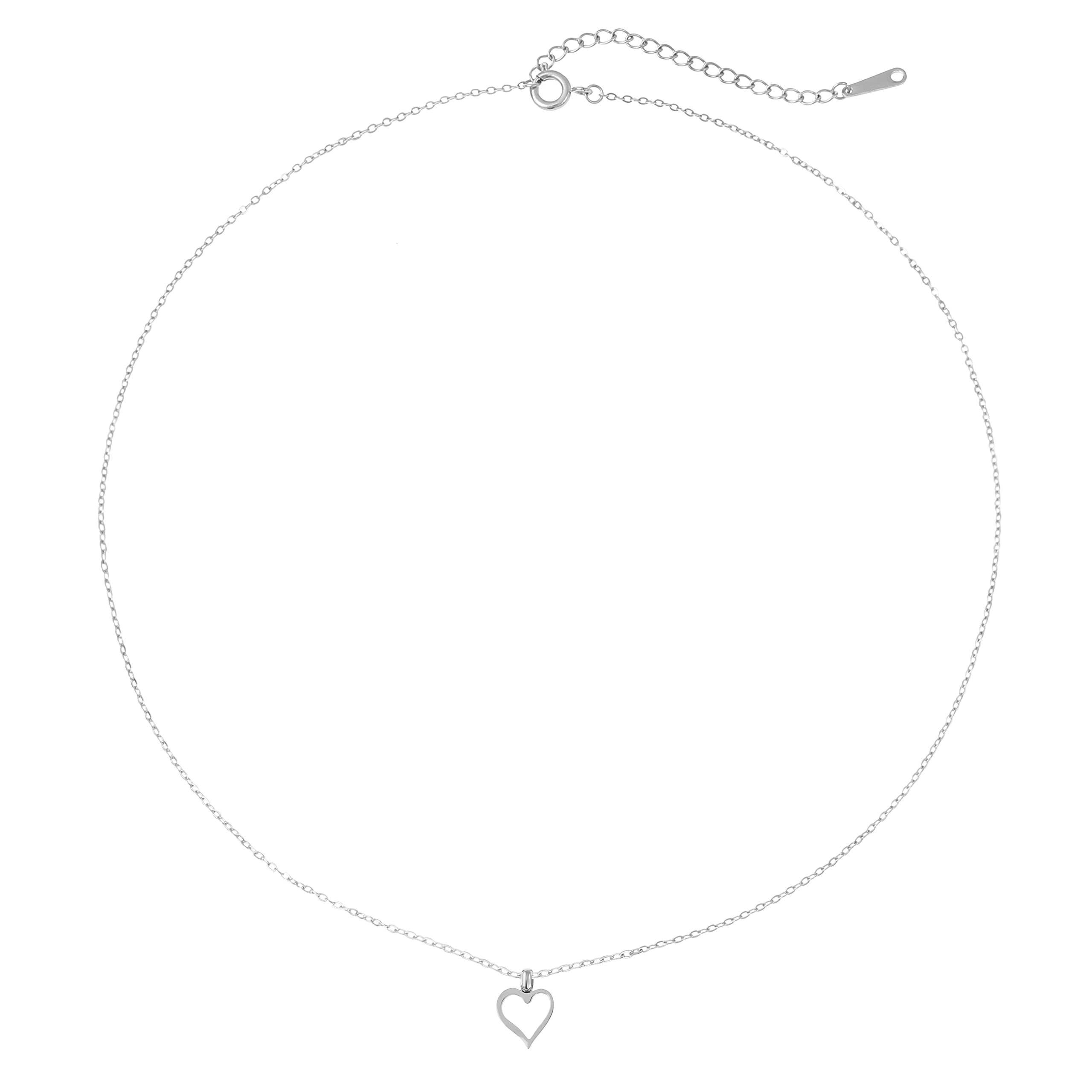 Made by Nami Kette mit Anhänger Halsketten mit Anhänger Edelstahl Frauen Herz Palme Sonne, Karabiner-Verschluss Choker-Kette Filigrane Gliederkette