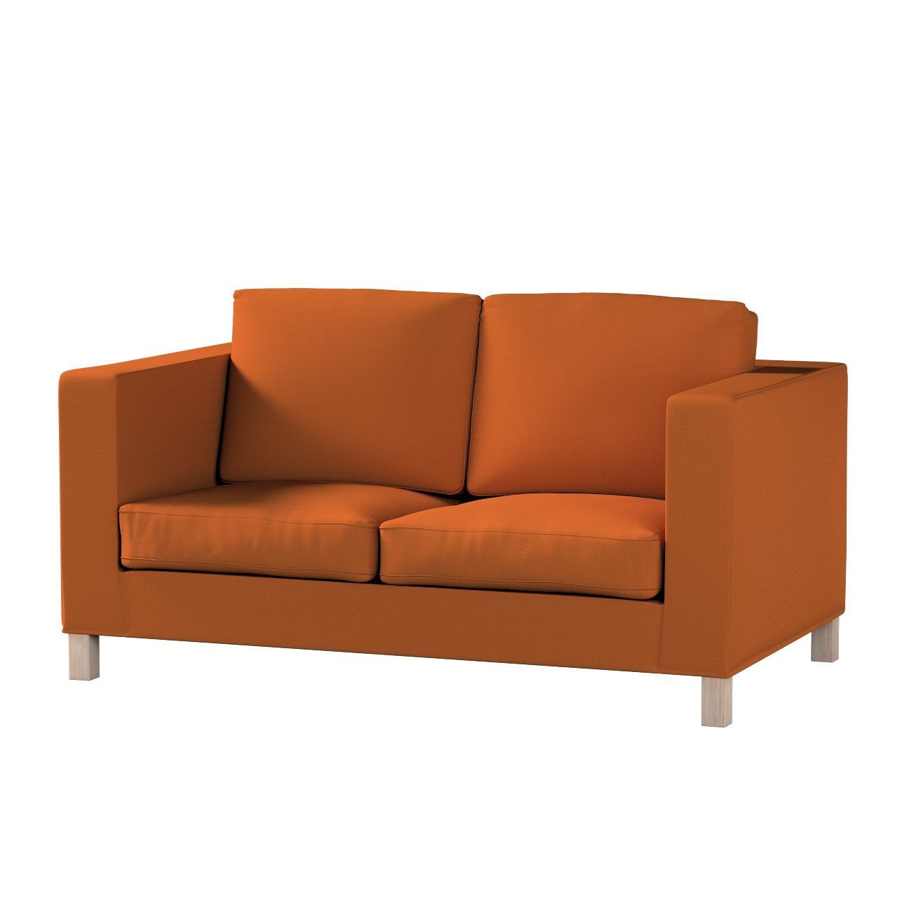 Sofahusse Karlanda 2-Sitzer Sofa nicht ausklappbar kurz, Cotton Panama, Dekoria Karamell | Sofahussen