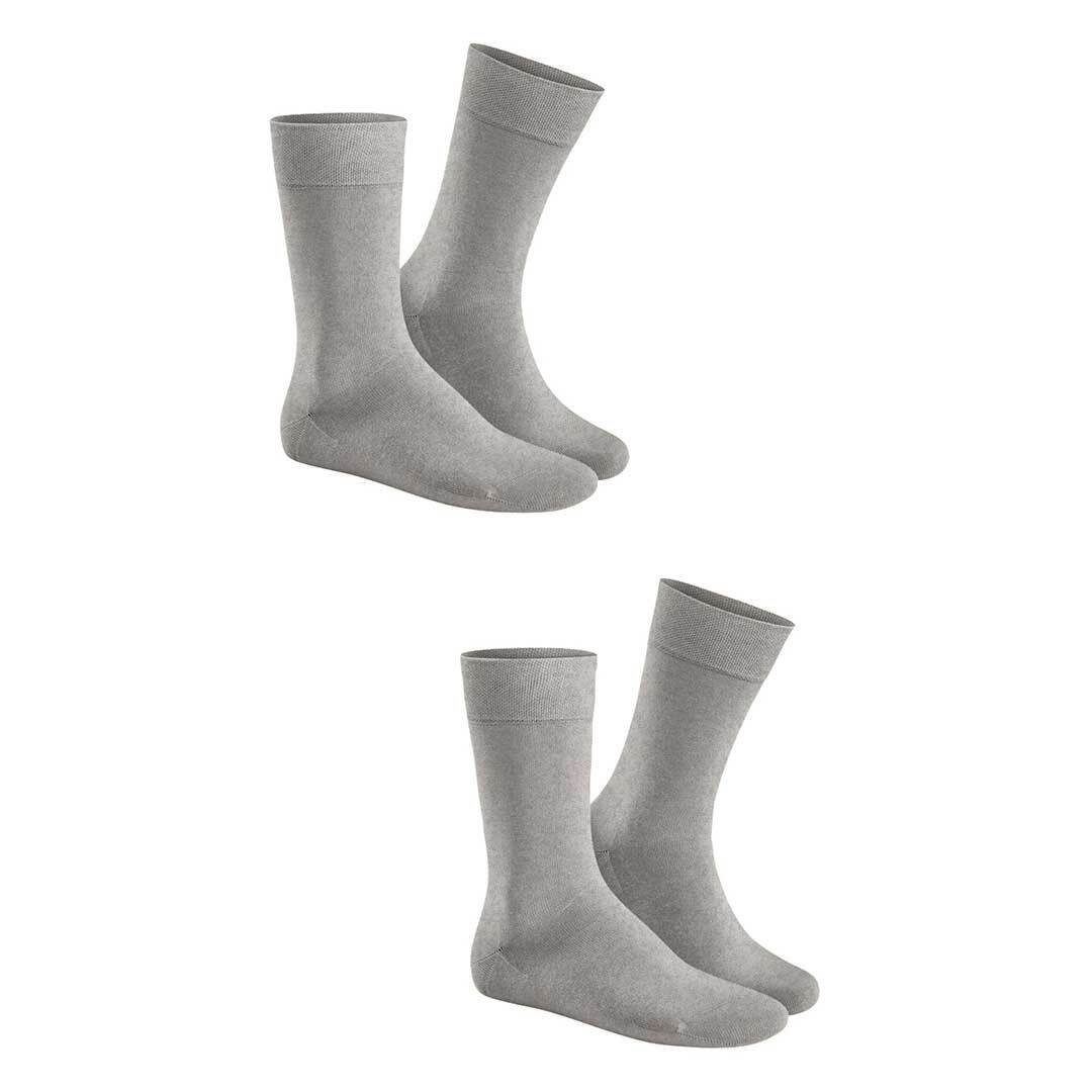 Hudson Basicsocken ONLY 2-PACK (2-Paar) Klassische Herren Socken im Doppelpack Silber 0502