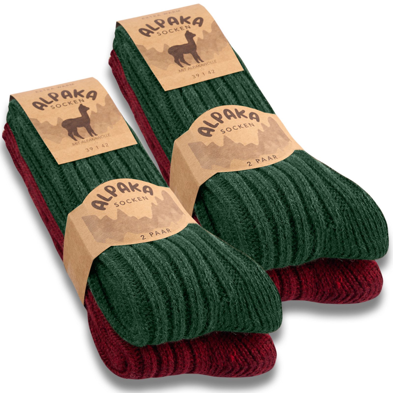 sockenkauf24 Norwegersocken 4 Paar Alpaka Носки Damen & Herren Зимние носки warm mit Wolle