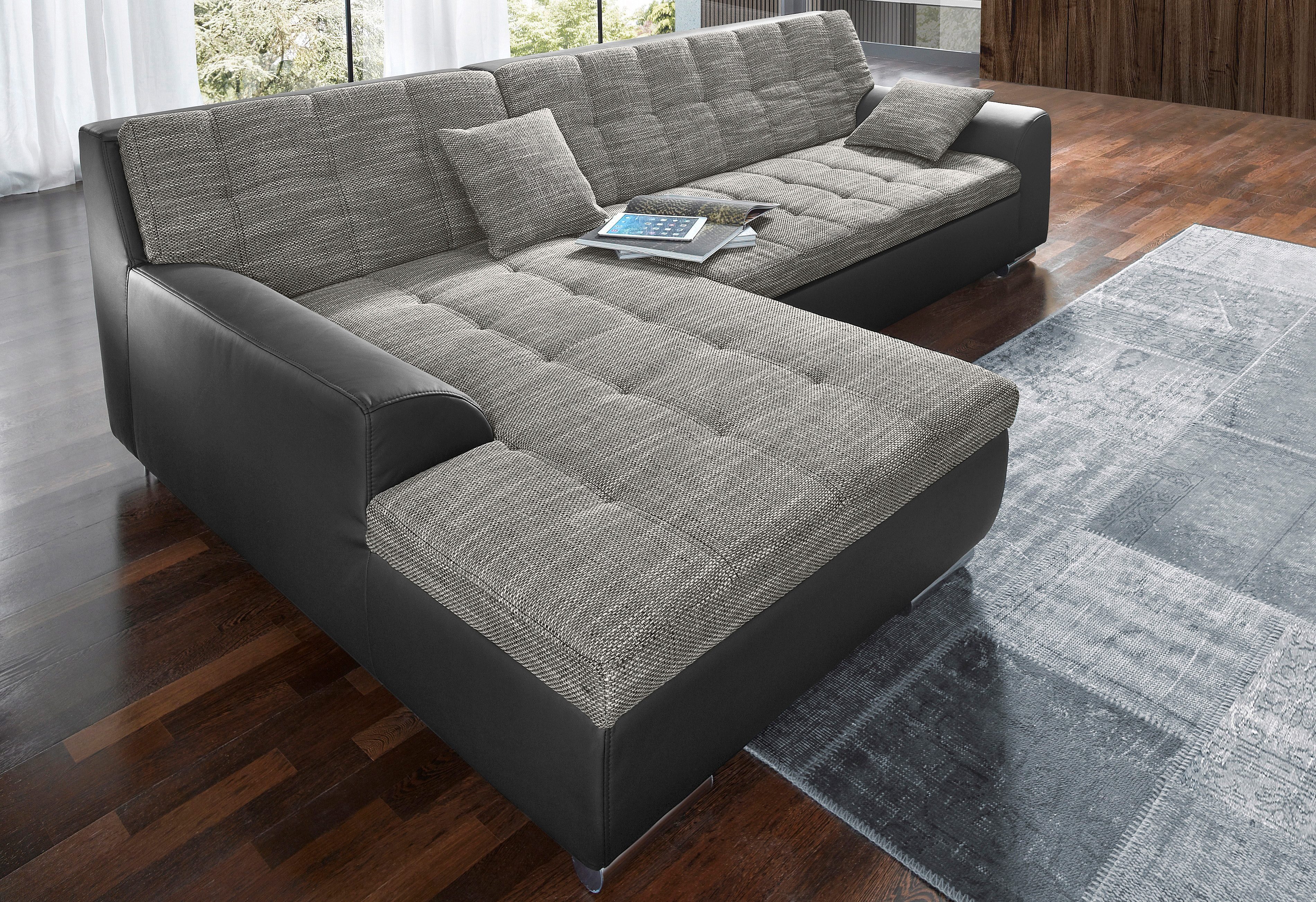 DOMO collection Ecksofa Treviso, wahlweise mit Bettfunktion, incl. Zierkiss günstig online kaufen