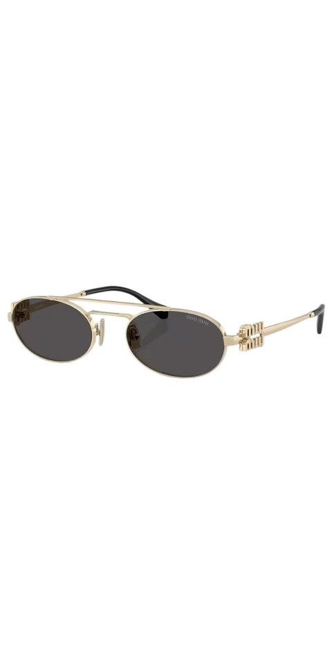Miu Miu Sonnenbrille Miu Miu MU 54ZS Sonnenbrille Damen Gold Metall Graue Gläser