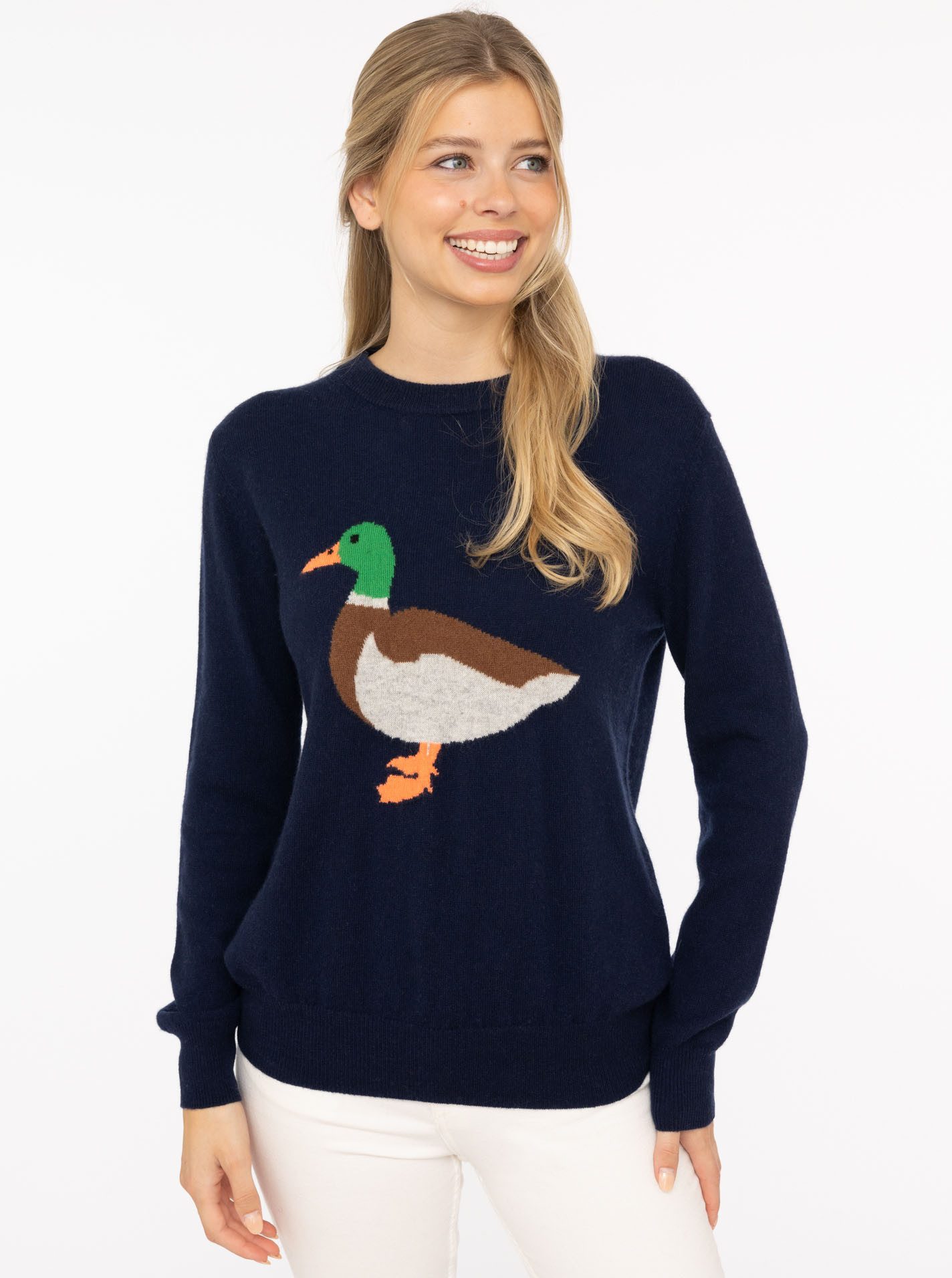 Zwillingsherz Strickpullover Duck Rundhals,aus reinem Kaschmir günstig online kaufen