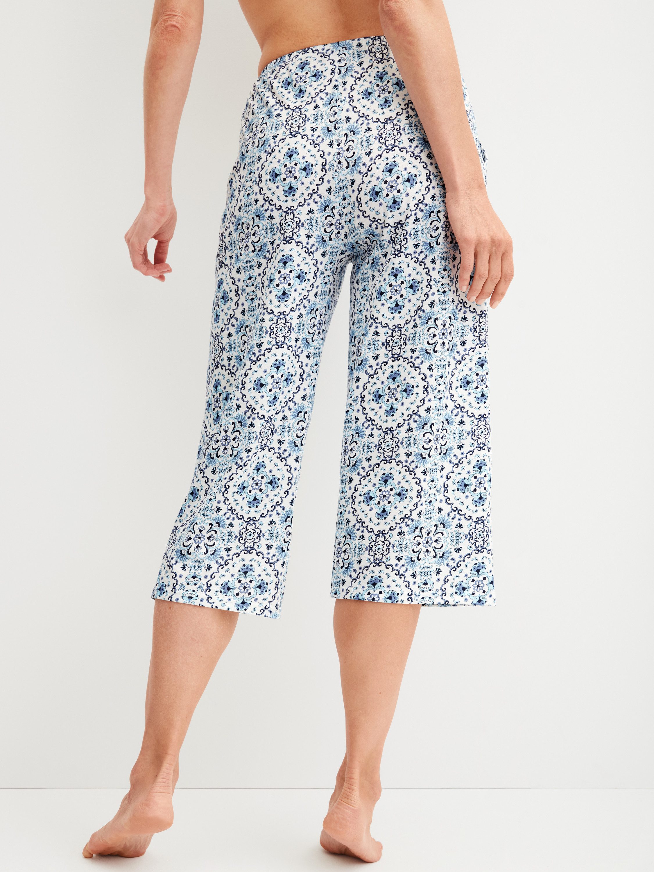 CALIDA Pyjamahose Favourites Tiles Damen (1-tlg) aus hochwertiger Baumwolle, atmungsaktiv, elastischer Hosenbund