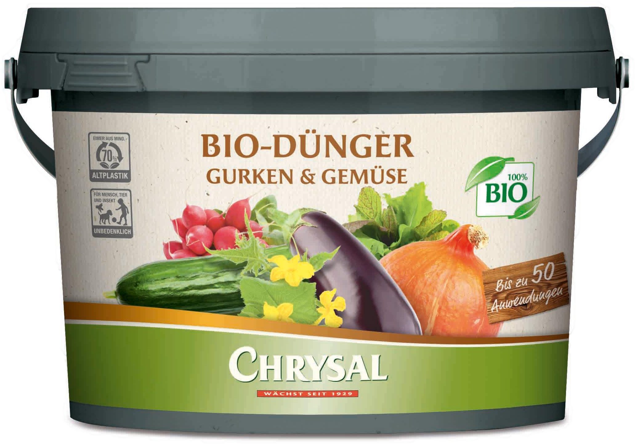 Chrysal Gemüsedünger Chrysal Bio-Dünger Gurken & Gemüse 1 kg Eimer, 1-St., 1 Kg Eimer