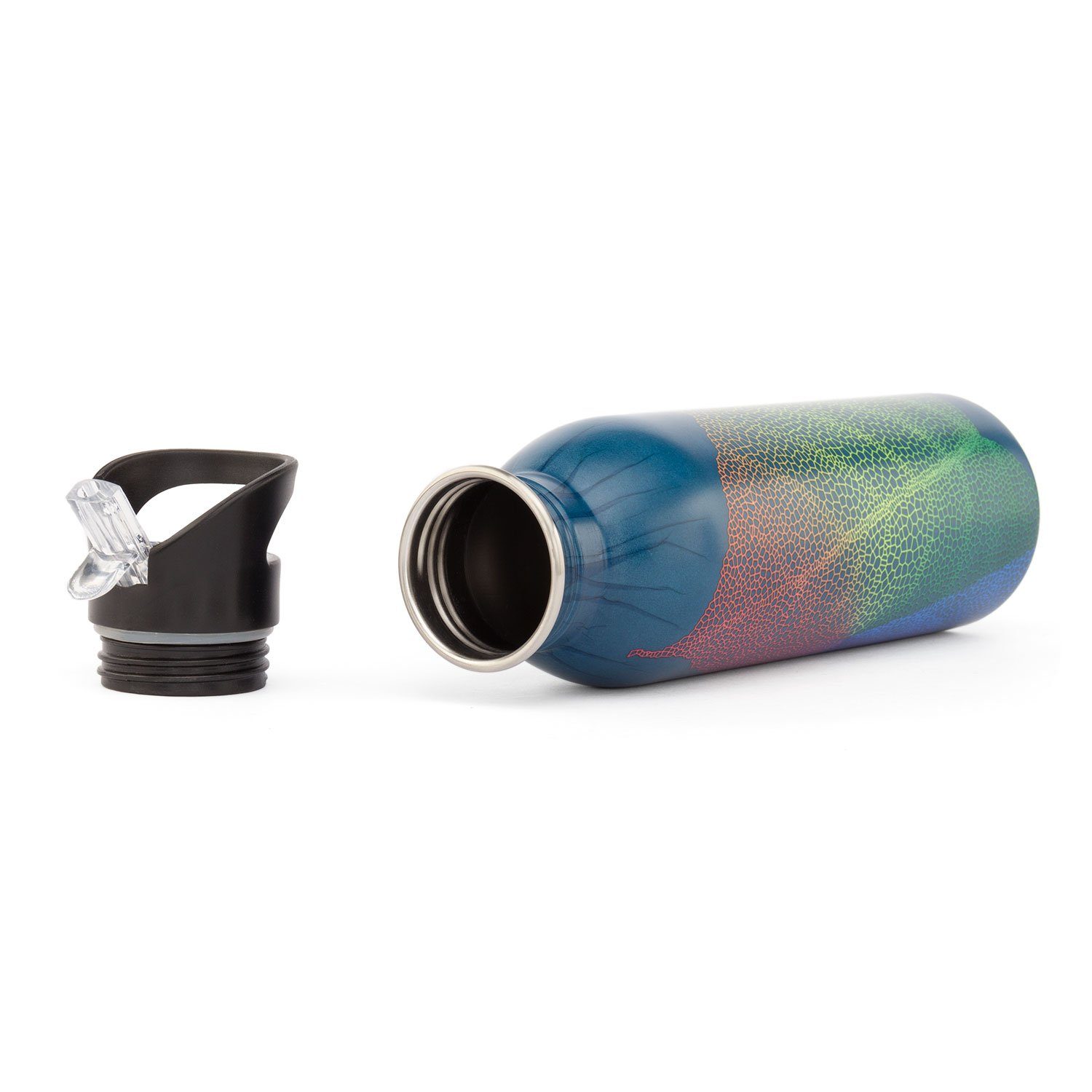 bodhi Trinkflasche Edelstahl-Trinkflasche, 700 ml, bedruckt Leaves, petrol