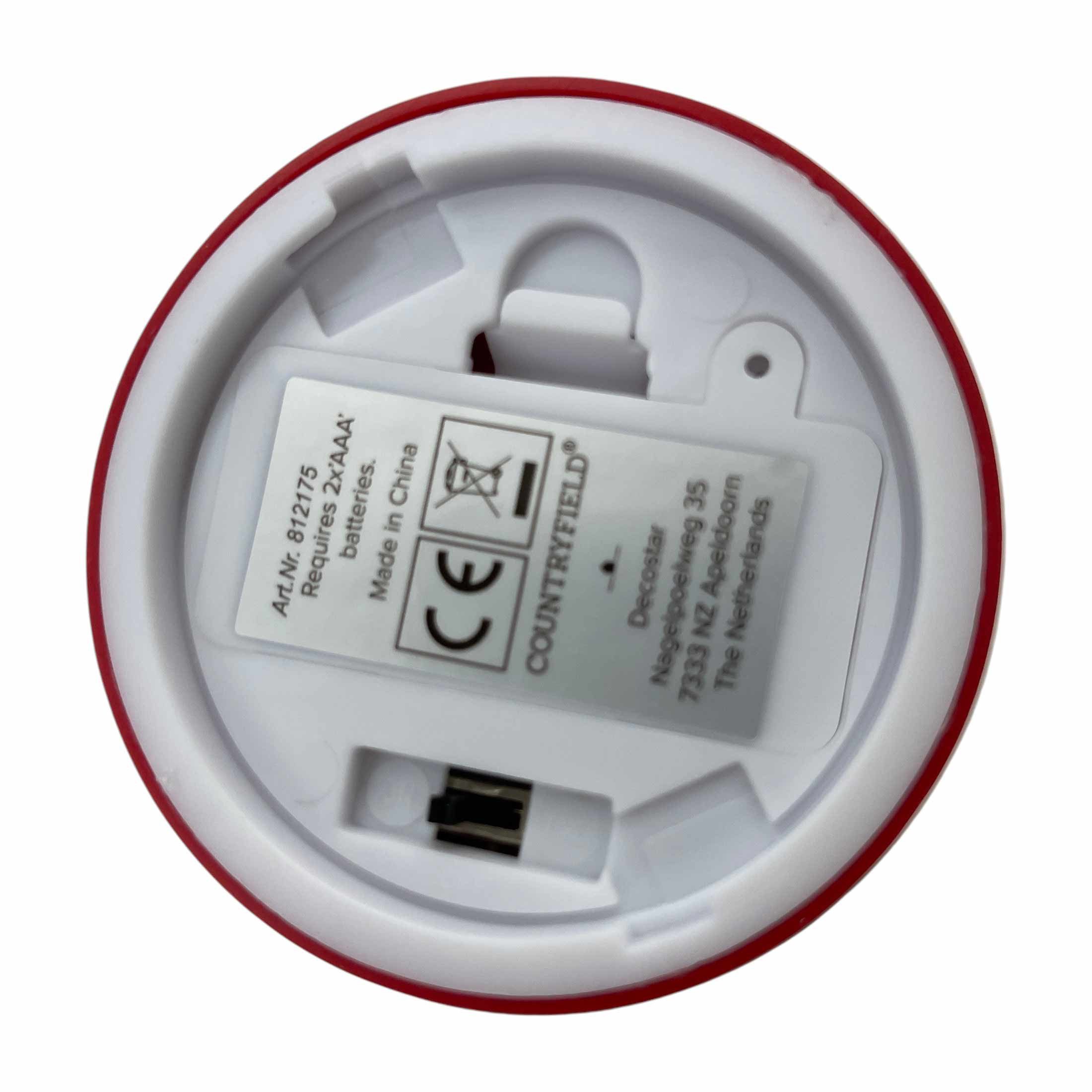 Countryfield LED-Kerze (Set, 2-tlg), Teelicht XL rot 6/18h Timer