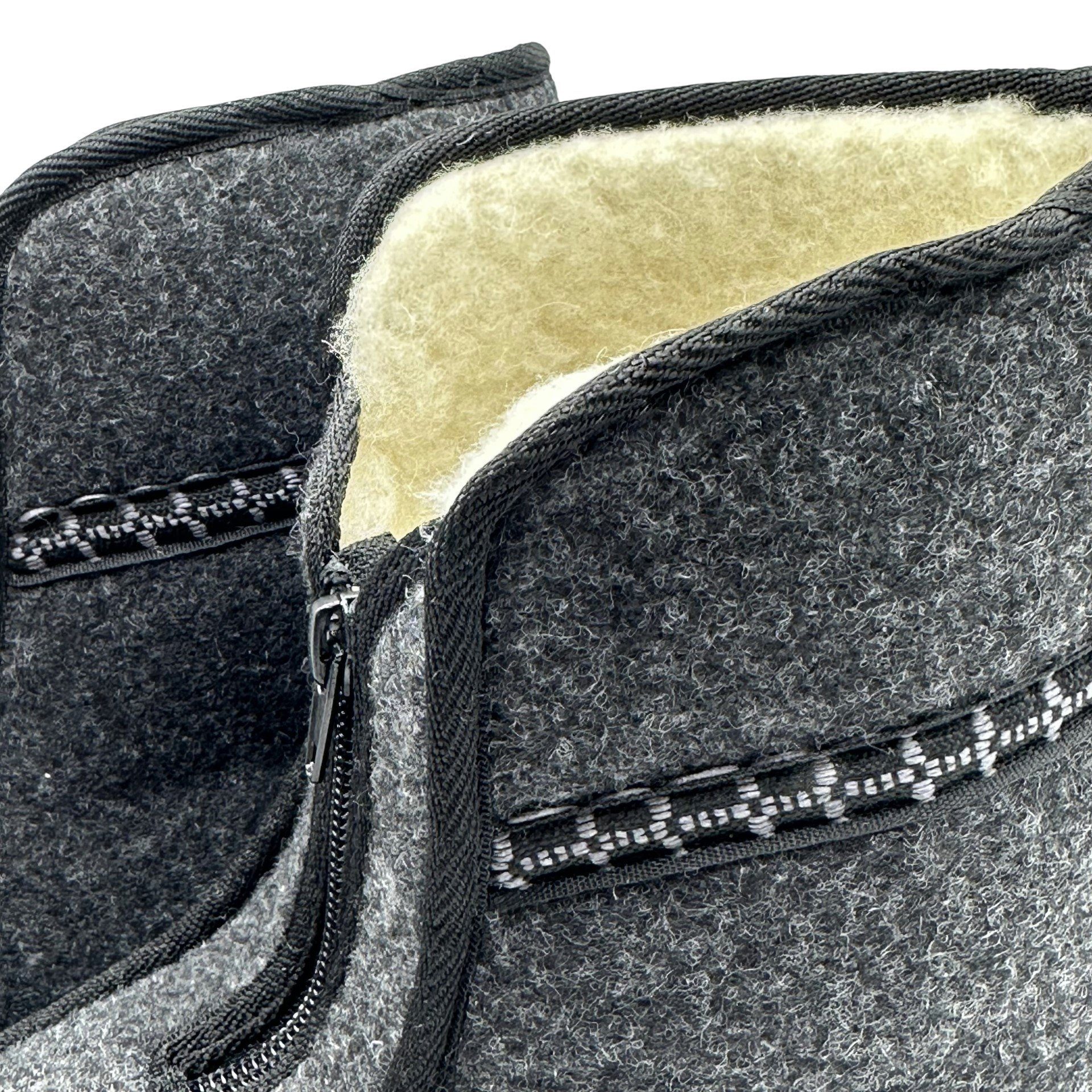 zelbut Damen Herren Winter Hausschuhe Filz Hüttenschuhe Schafwolle Gefüttert Hausschuh Hausstiefel mit Schurwolle