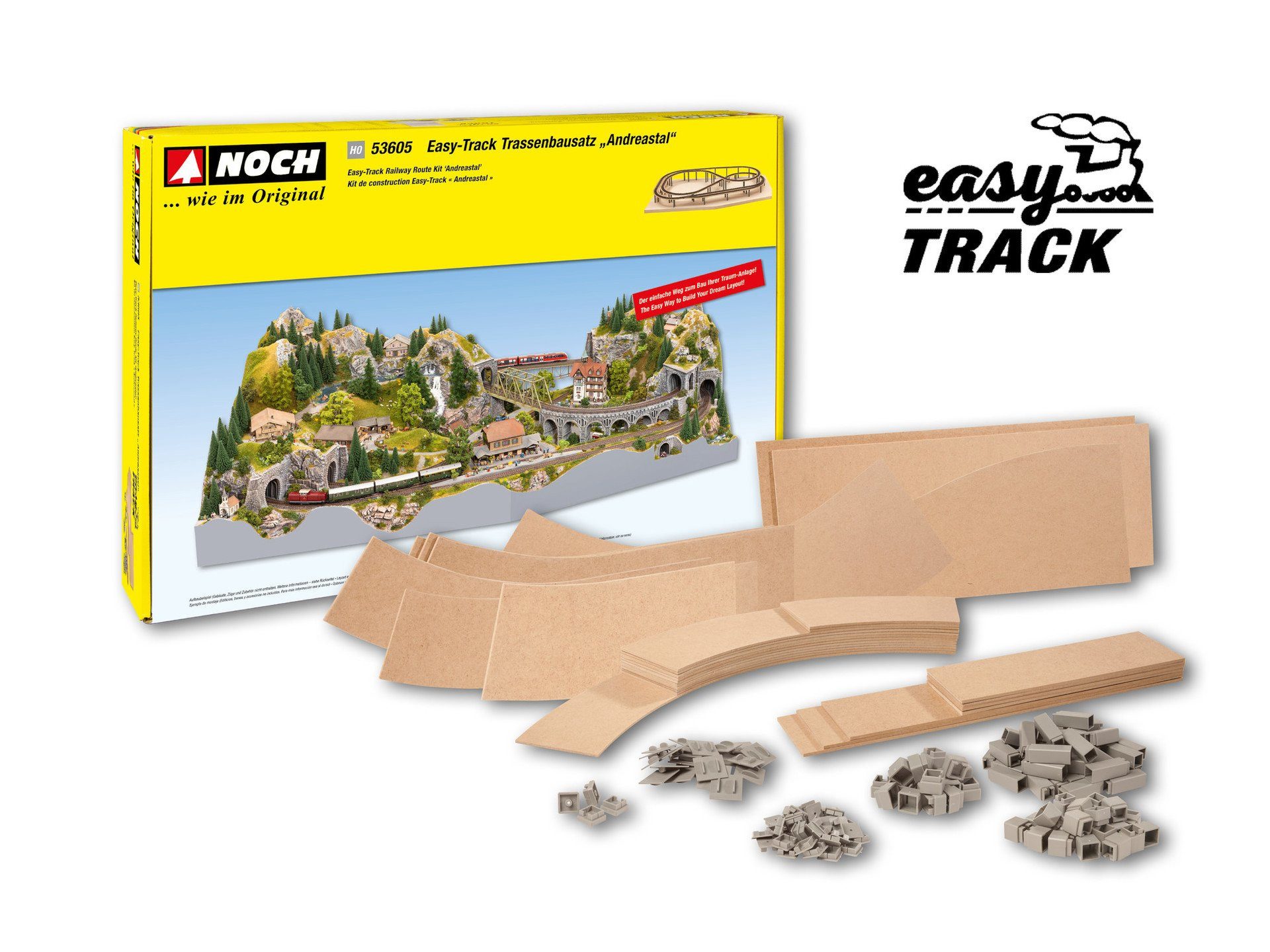 NOCH Modelleisenbahn-Spielunterlage Vorgeschnittener Trassenbausatz easy TRACK Andreas