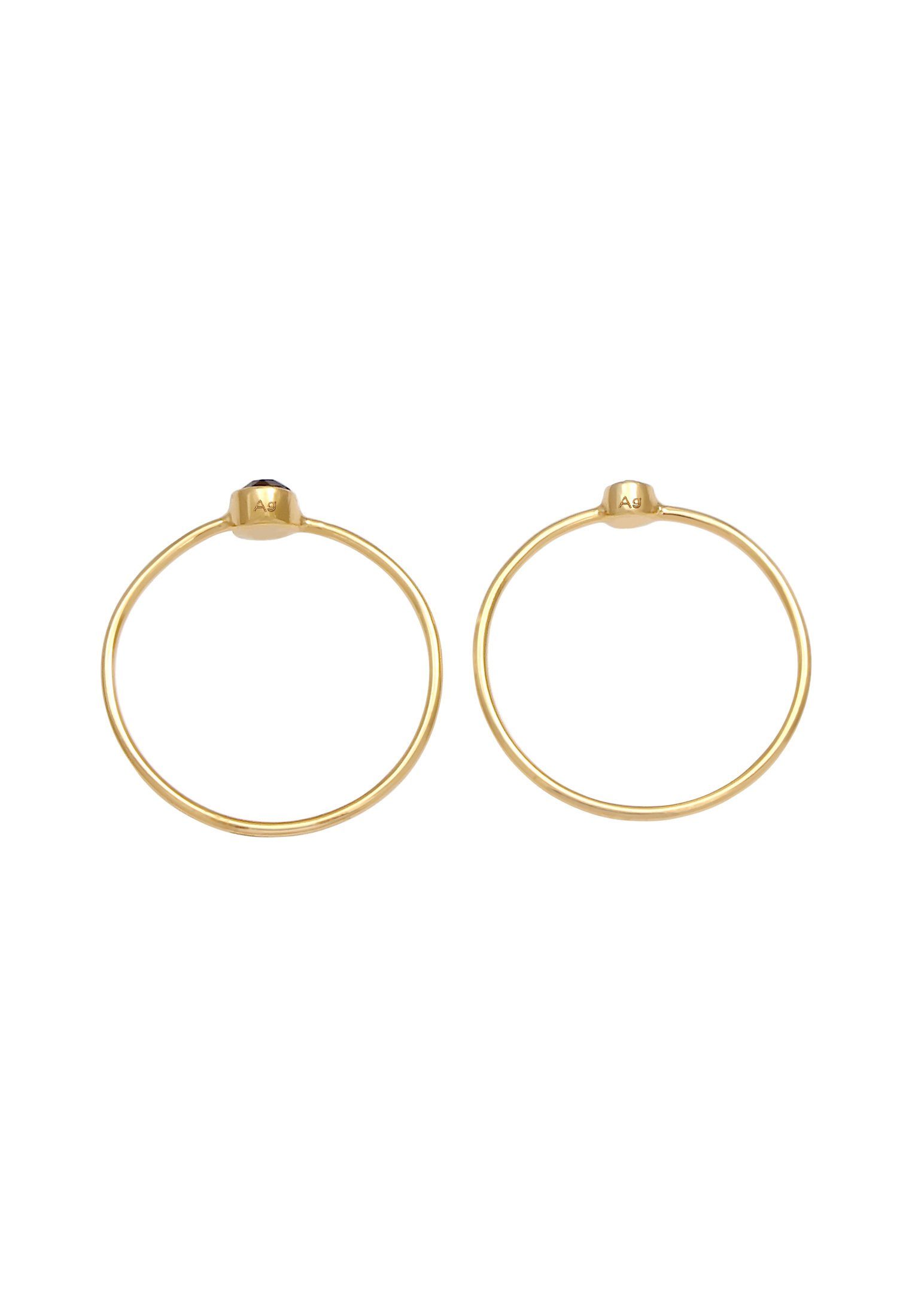 Elli Ring-Set Schwarz Kristalle (2 tlg) 925 Silber, Ring Set