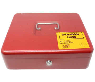 Metalplus Geldkassette 2553/4A - rot, 2x arretierbarer Geldzähleinsatz, Gewicht 2,5kg