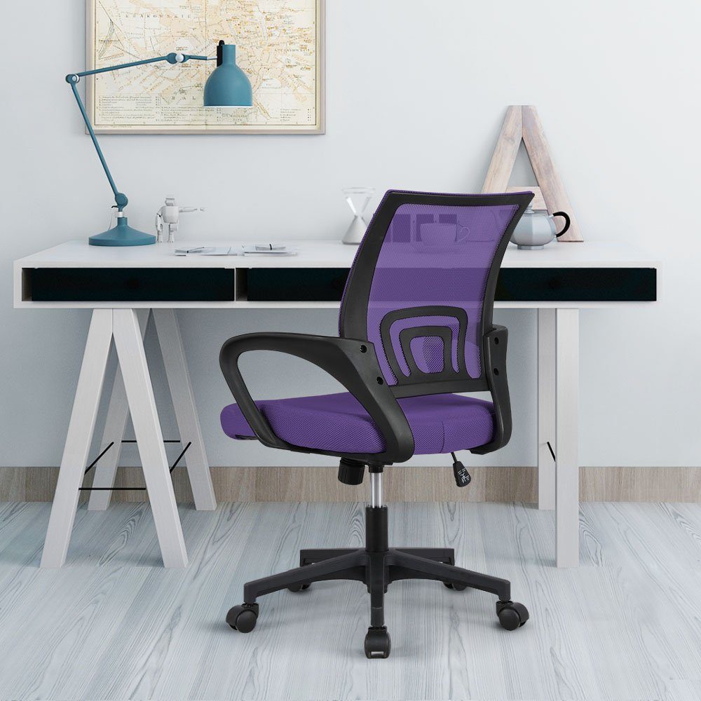 Bürostuhl, ergonomischer mit Lila Yaheetech Netzrückenlehne Schreibtischstuhl