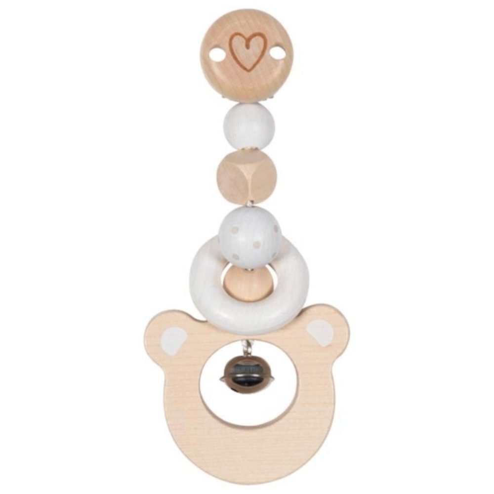 Gollnest & Kiesel Kinderwagenkette Clip Bärenkopf zum anhängen an Kinderwagen 65215 (1-tlg), mit Glöckchen