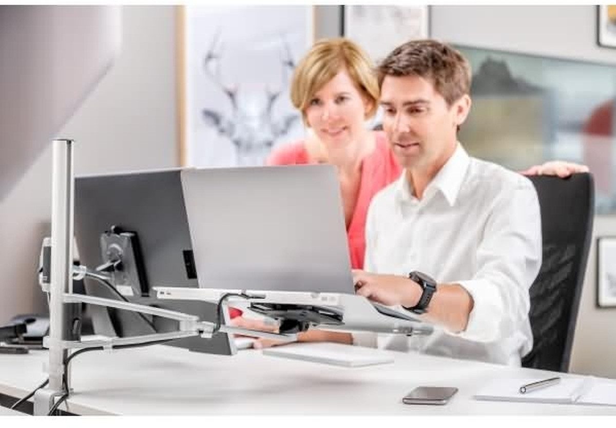 NOVUS Monitor-Halterung Monitorhalter-Set MY twin arm 2.0 G. aus MY base G und 2x MY arm 2.0