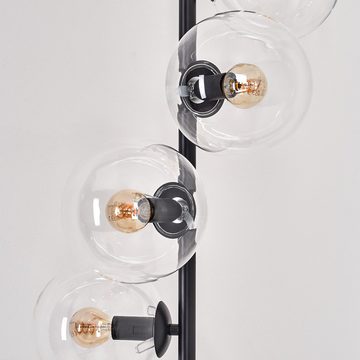 hofstein Stehlampe Stehlampe aus Metall/Glas in Schwarz/Klar, ohne Leuchtmittel, Leuchte mit Glasschirmen (15cm),Schalter, 6 xE14, ohne Leuchtmittel