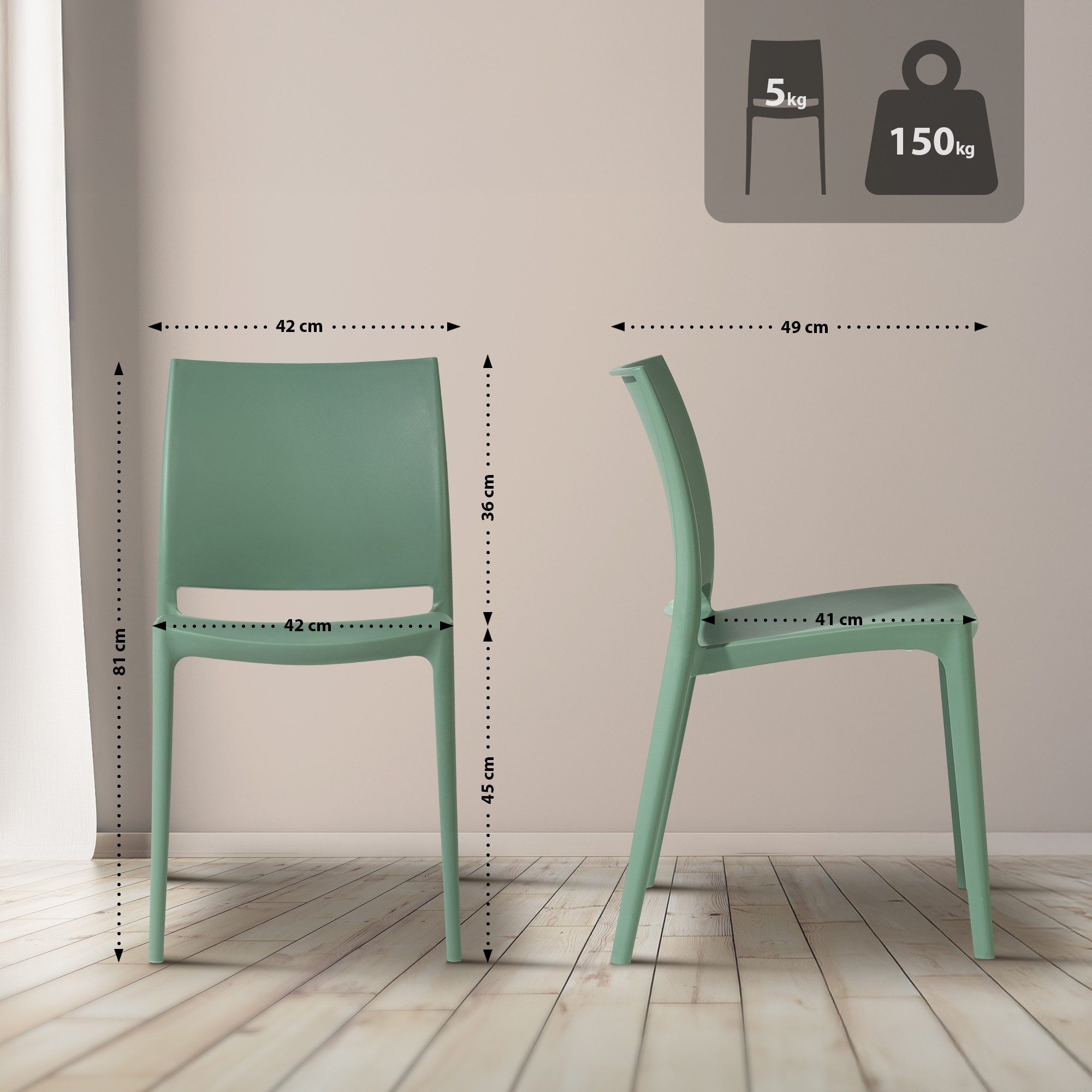 CLP Gartenstuhl Meton, aus Kunststoff, wetterfest günstig online kaufen