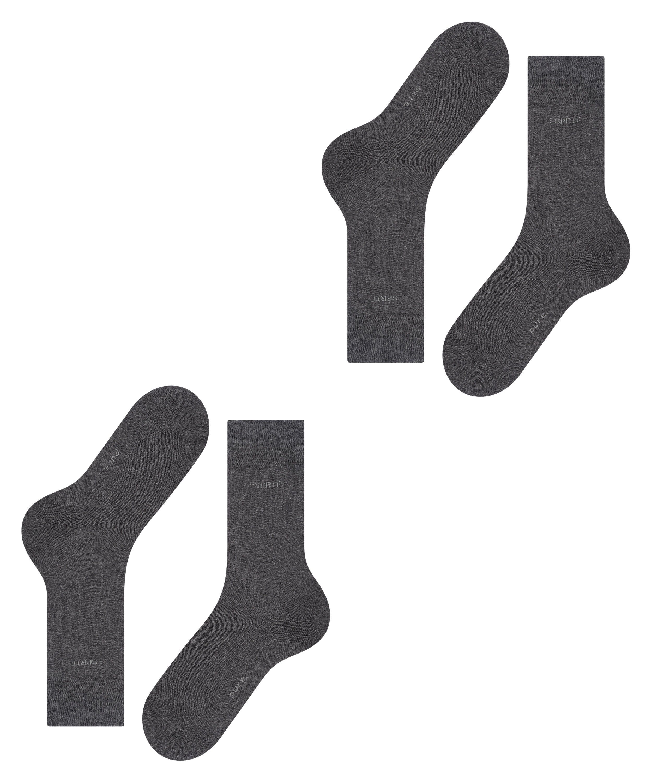 2-Pack Esprit Socken anthra.mel (3080) Uni Basic (2-Paar)