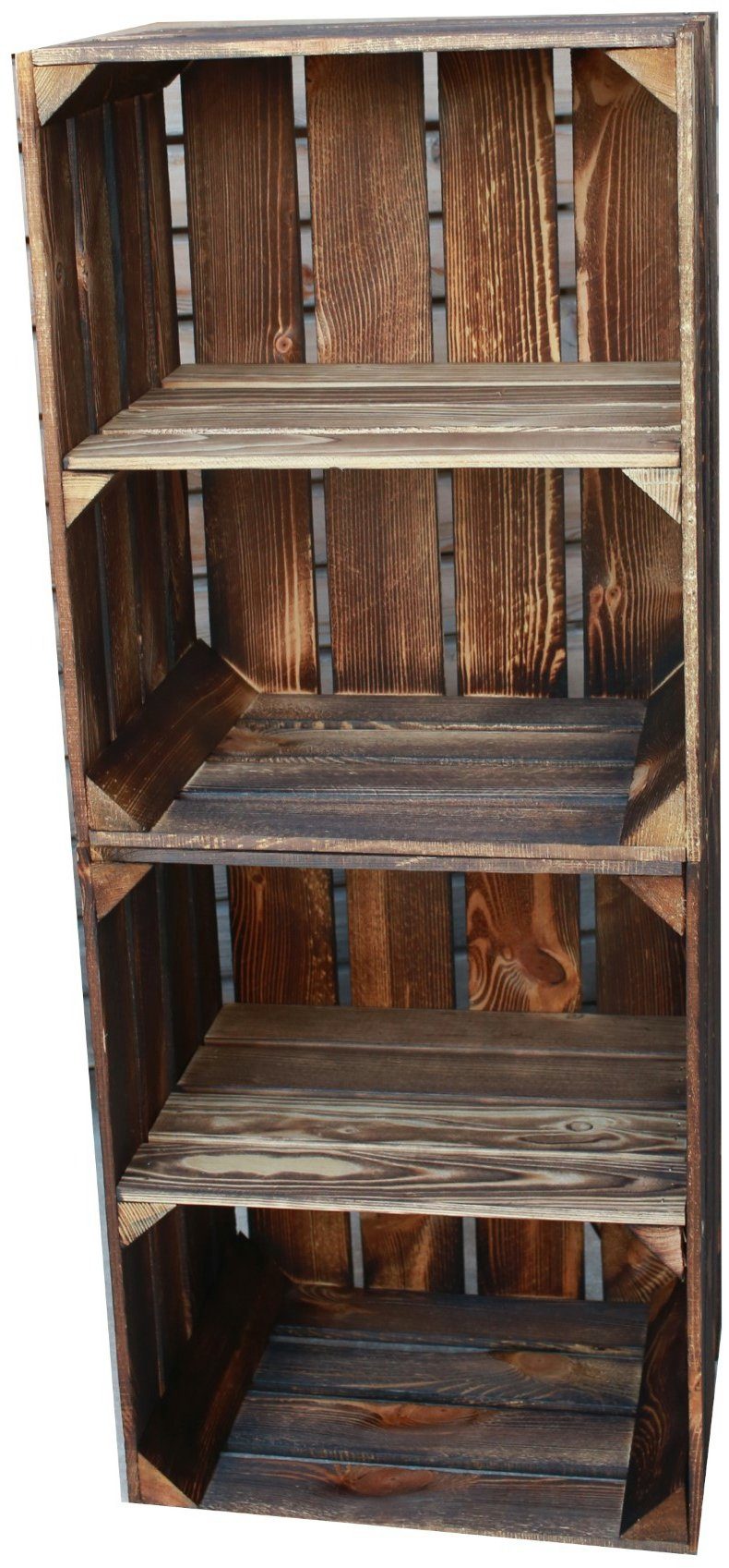 Teramico Holzkiste Holzkisten 50 x 40 x 30cm geflammt Set-Varianten kostenloser Versand, geflammt