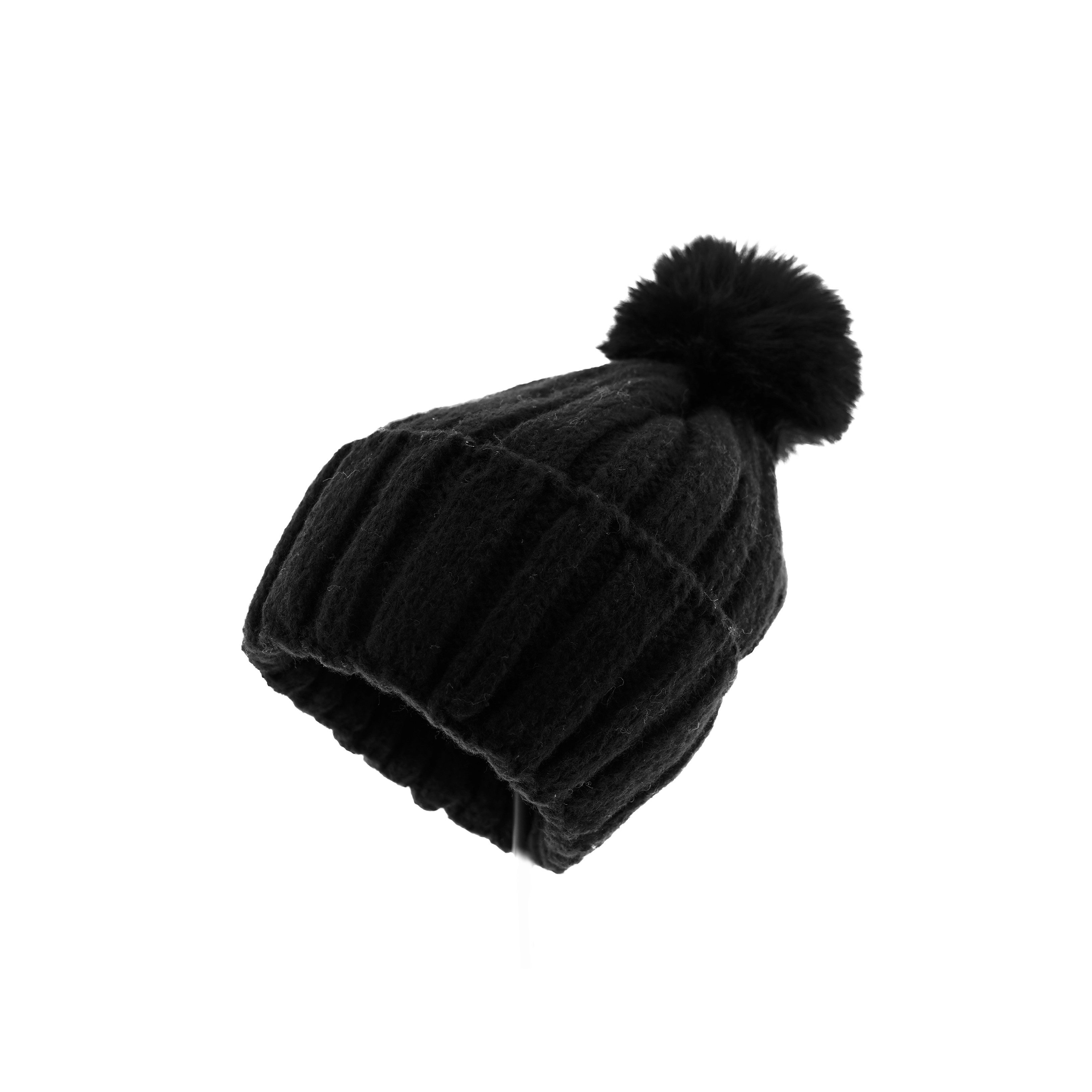 Faera Bommelmütze Wintermütze mit Innenfutter für kalte Winter- Herbsttage Bommelmütze