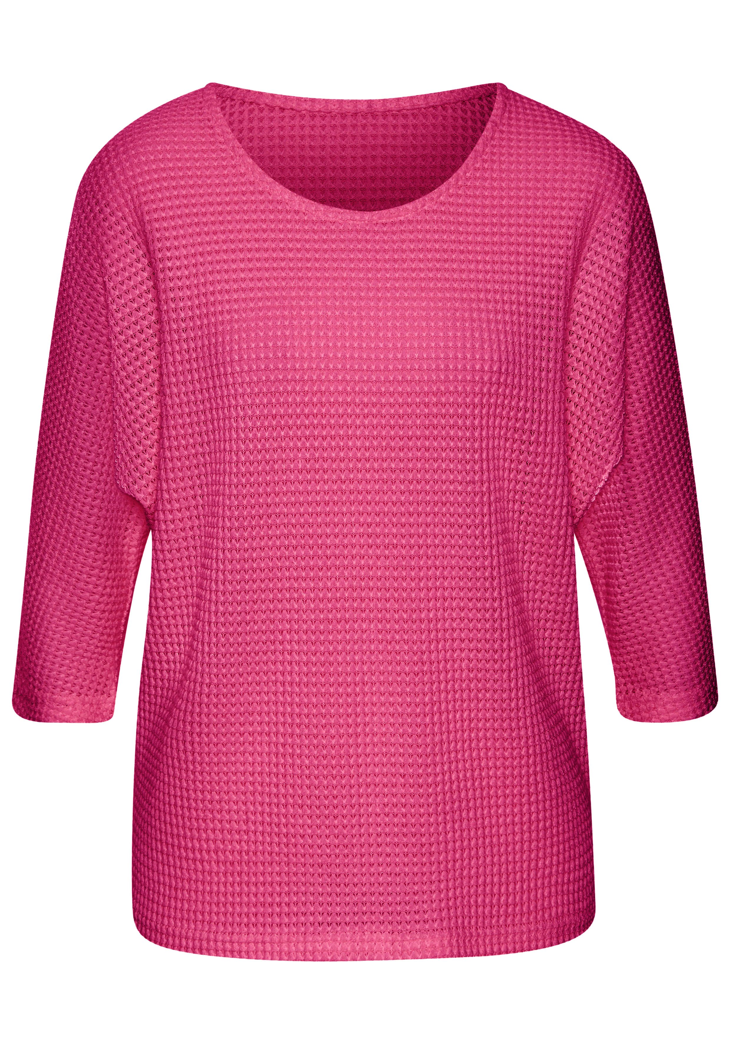 Vivance 3/4-Arm-Shirt aus bügelfreiem Waffelstrick aus bügelfreier Strickqu günstig online kaufen