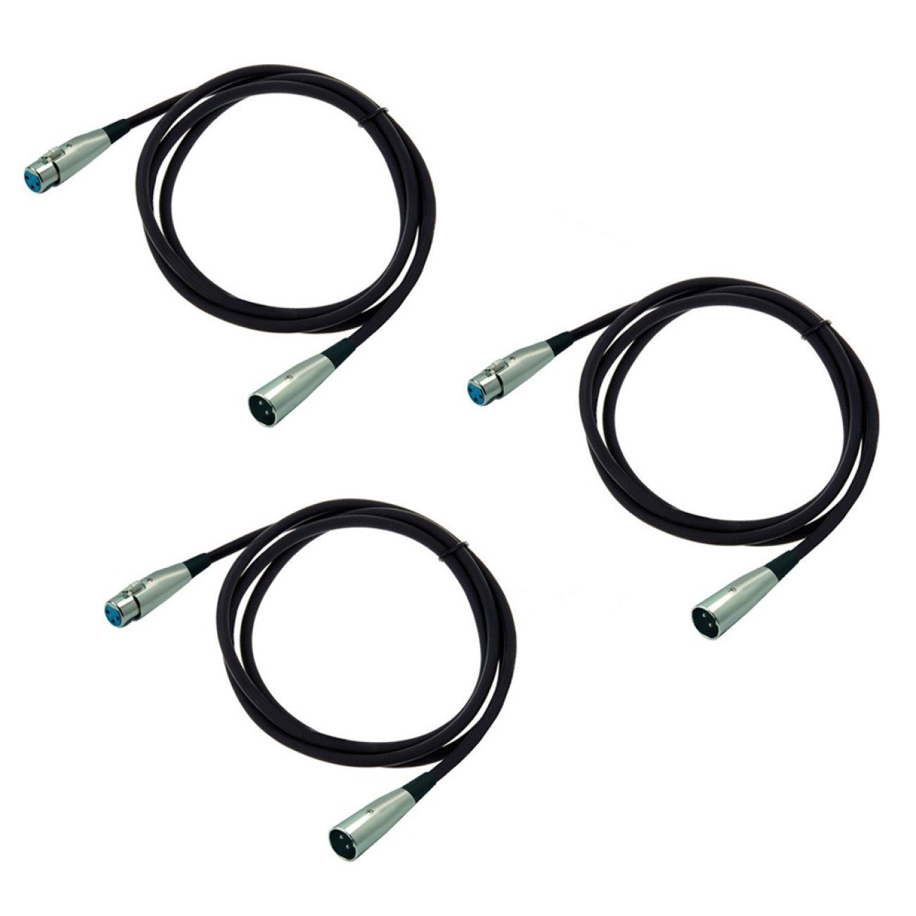 ARLI 3x XLR 5m Kabel / Mikrofonkabel Audio-Kabel, XLR, XLR (500 cm),  symmetrische Mikrofon Kabel 3 polig, montierte Konnektoren, hochwertige  Abschirmung